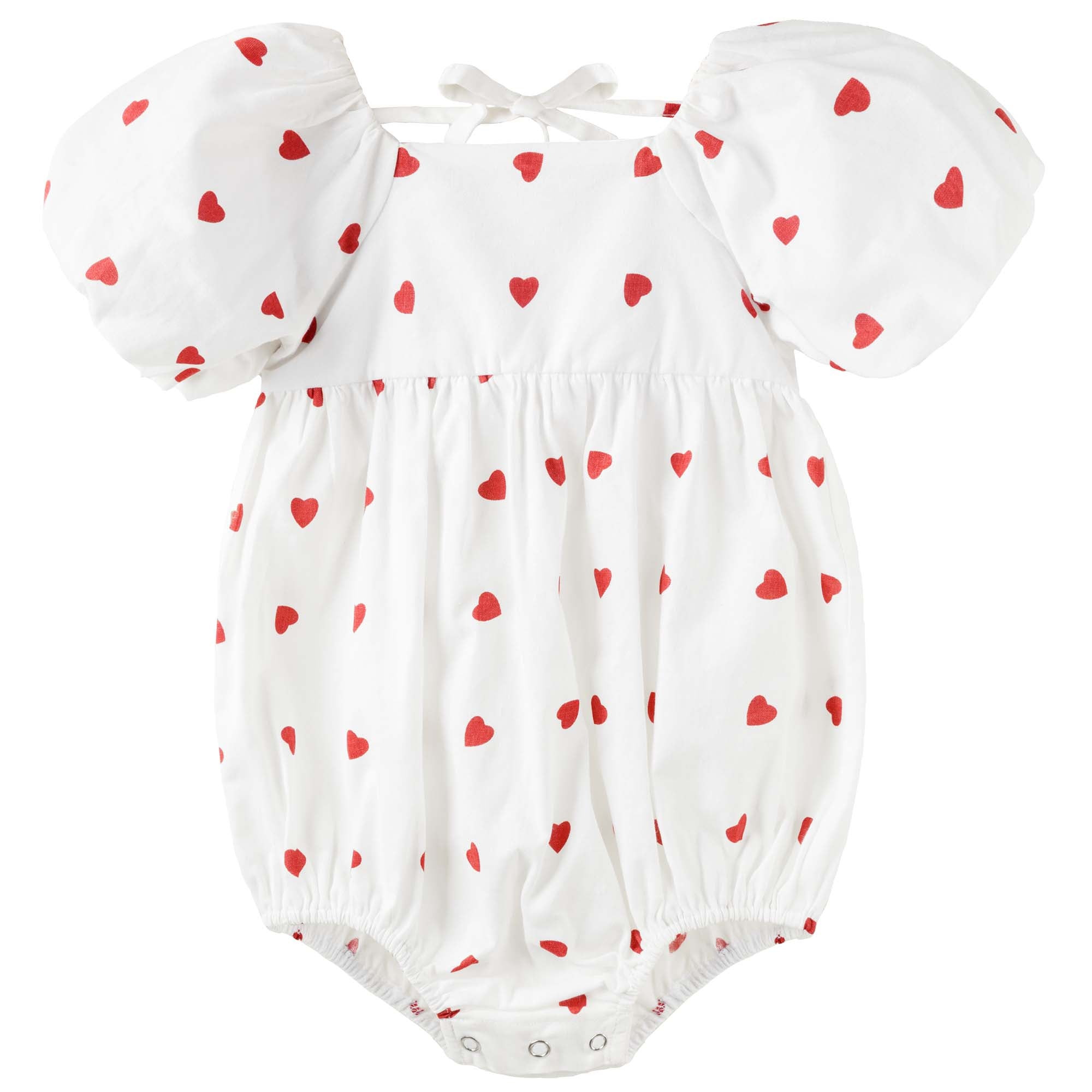 Love Hearts Puff Sleeve Romper
