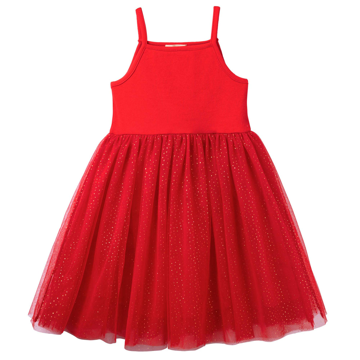 Ruby Rib Sparkle Tutu Dress - Red