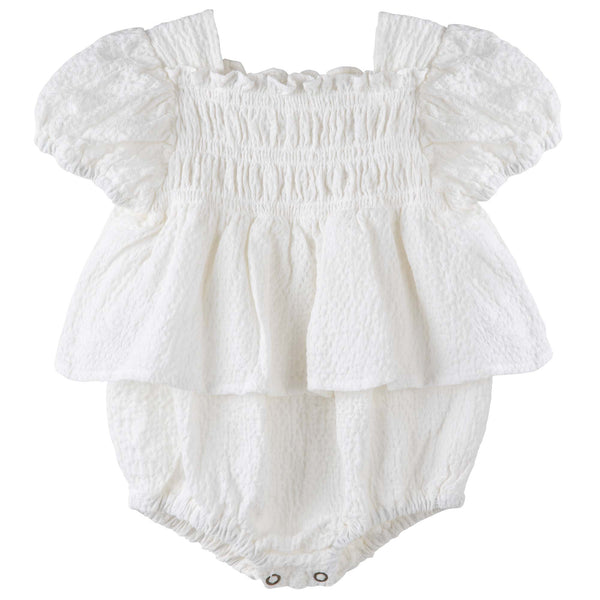 Sophie Tiered Ruffle Romper - Ivory