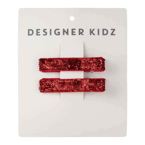 Sparkle Hair Clip Pack - Red