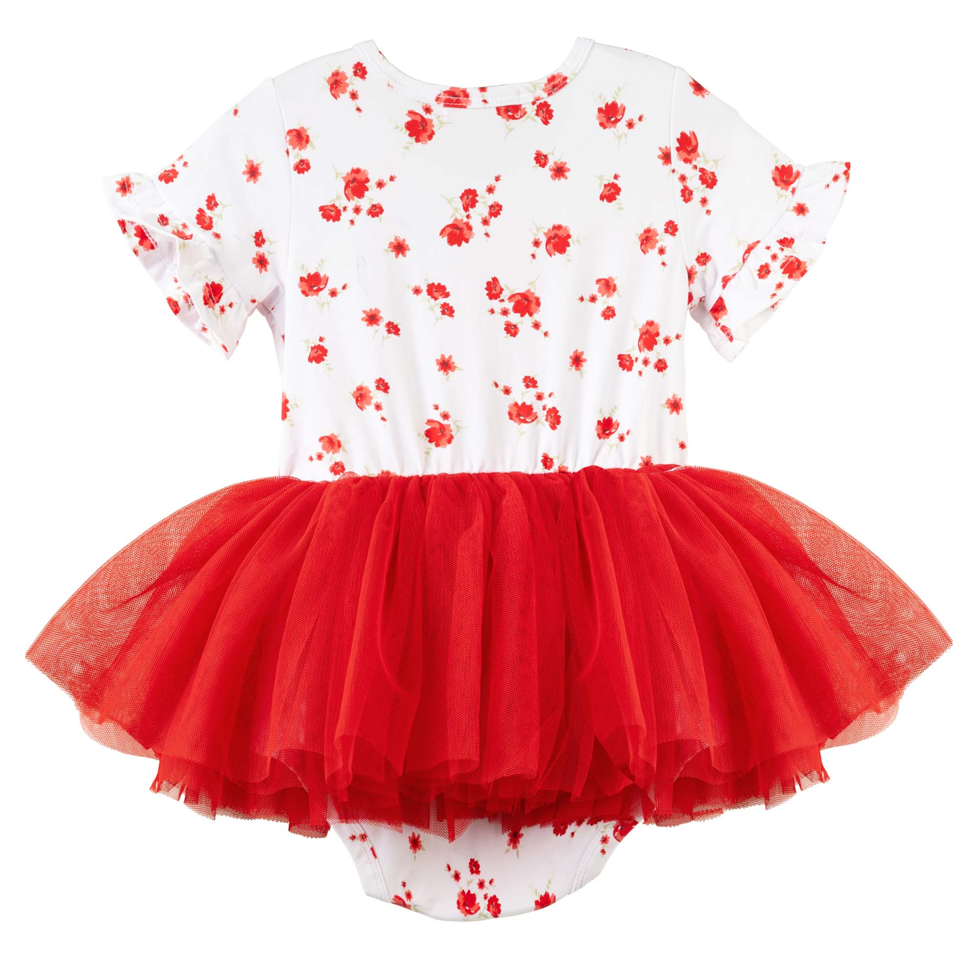 Alyssa Floral S/S Tutu Romper - Designer Kidz
