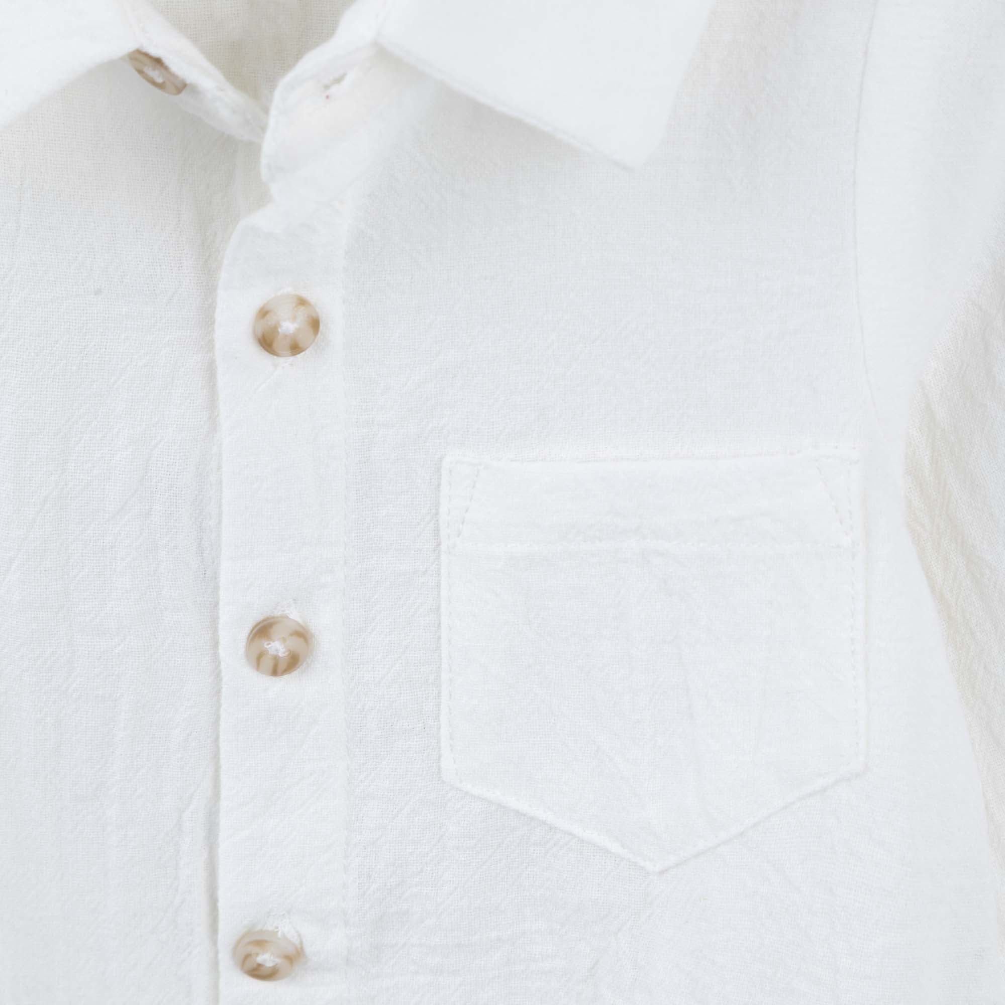 Archie L/S Button Romper - Ivory - Designer Kidz