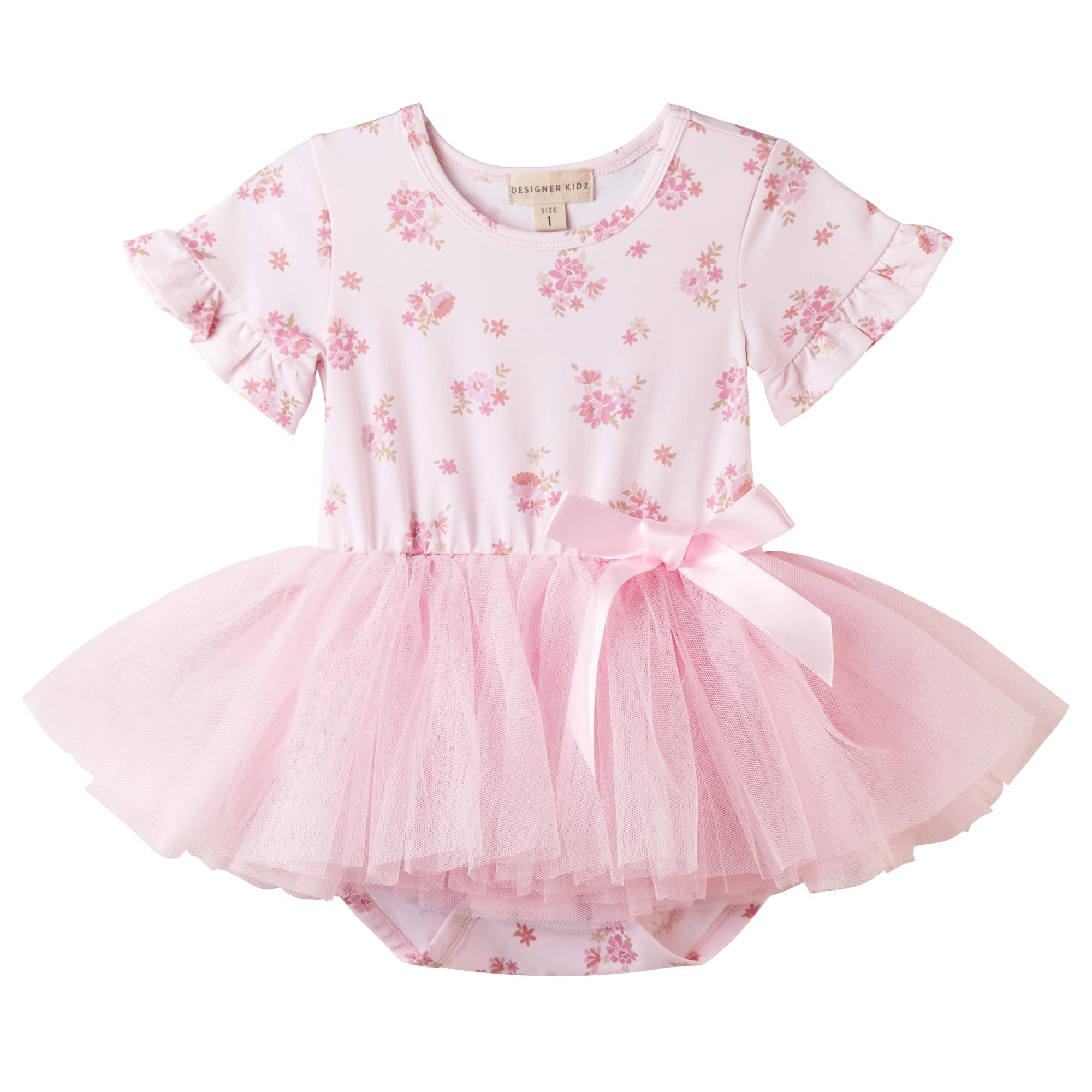 Bella Floral S/S Tutu Romper - Designer Kidz