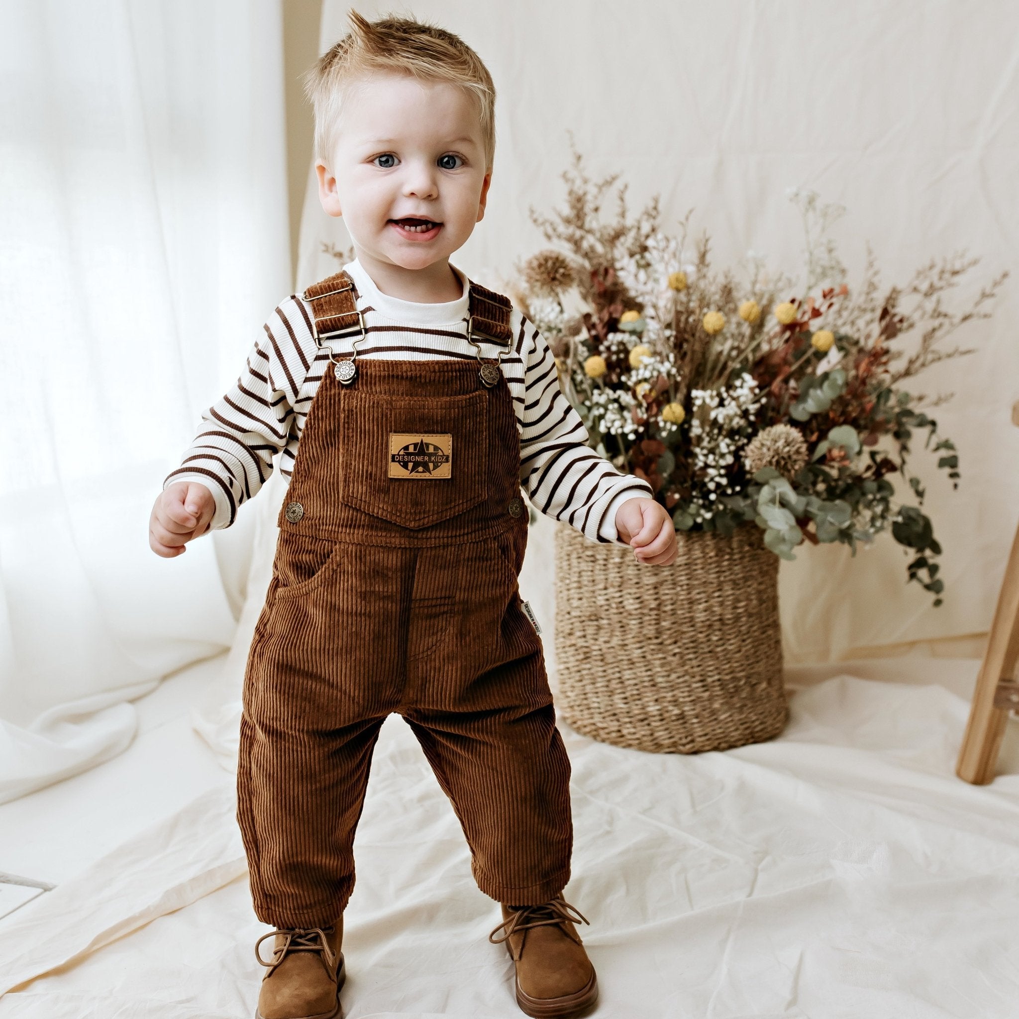Charlie Cord Overalls - Chestnut - Designer Kidz