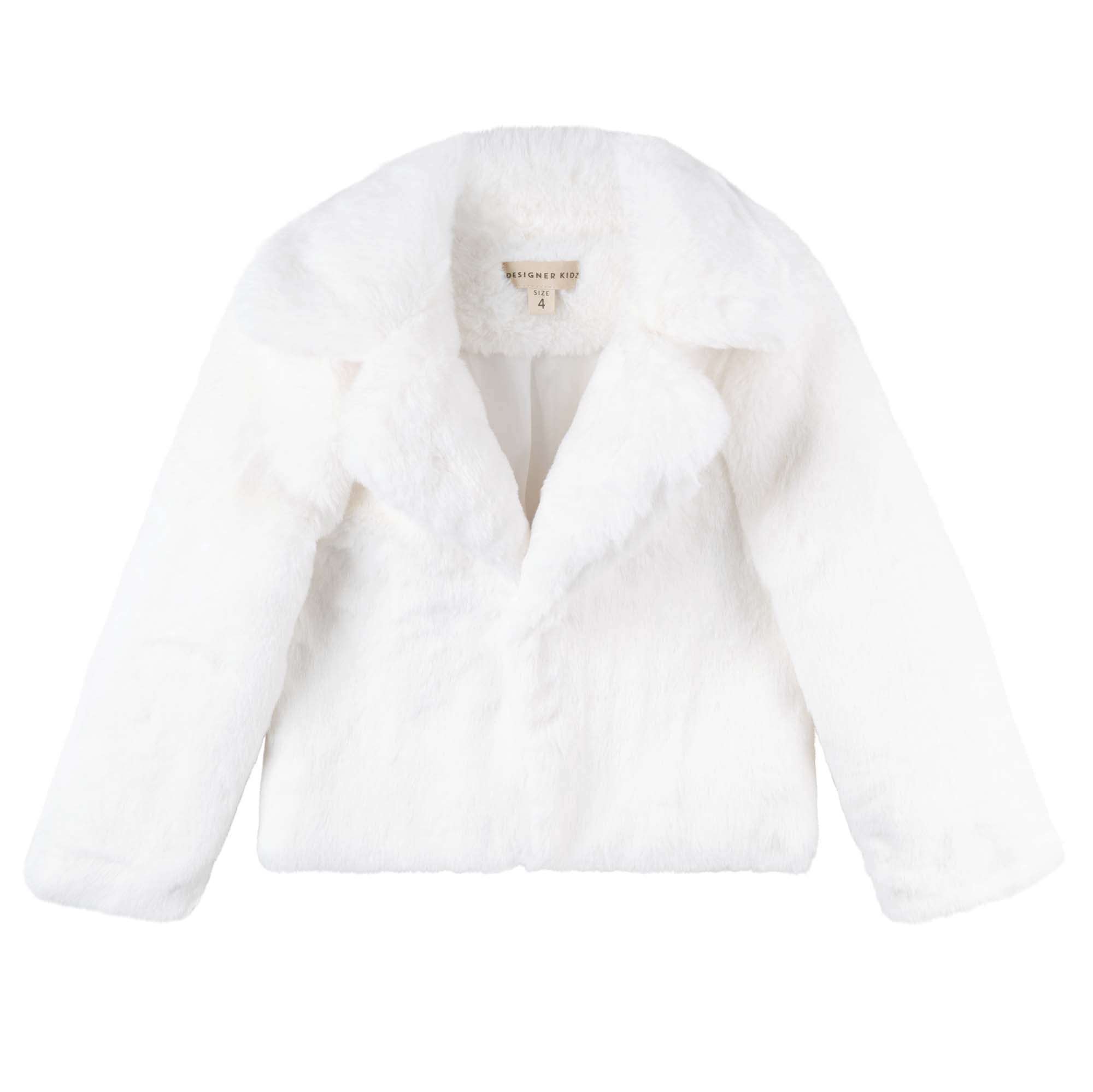 Charlotte Faux Fur Collared Jacket - Designer Kidz