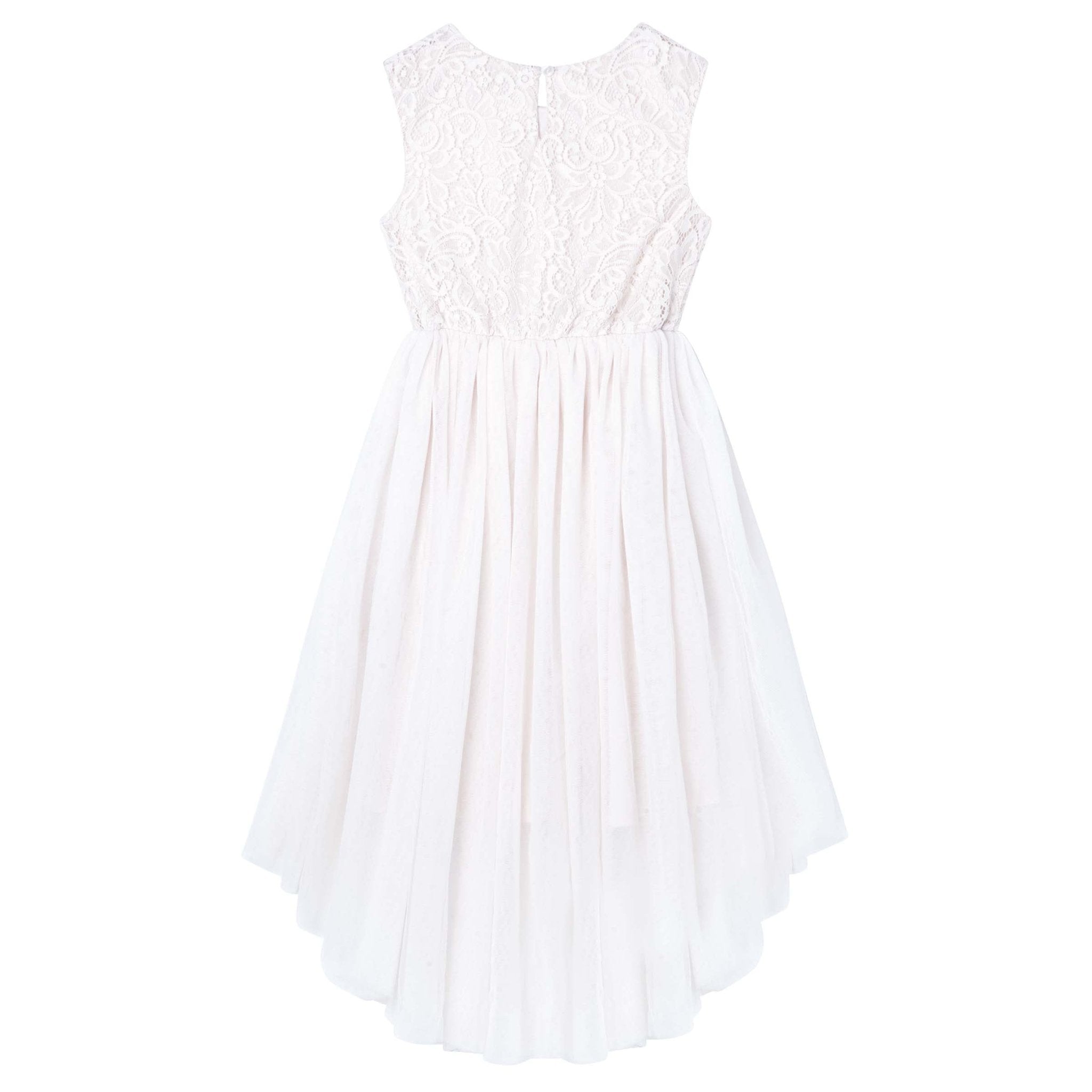 Delilah S/S Lace Dress - Ivory - Designer Kidz