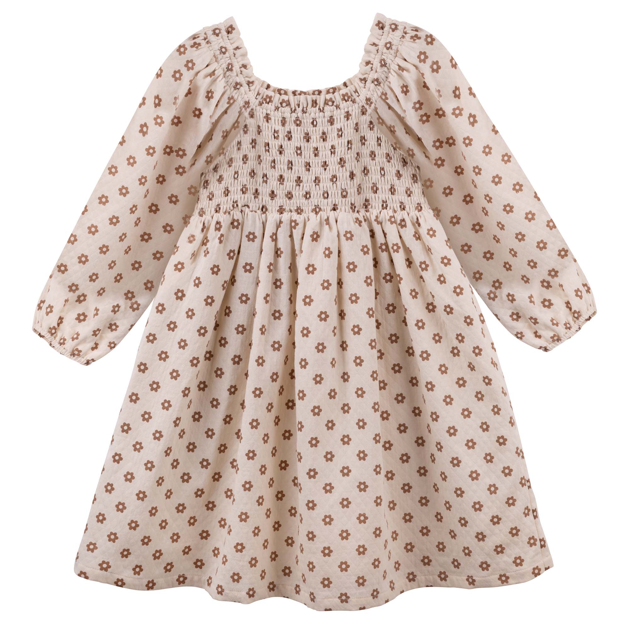 Everly L/S Puff Sleeve Dress - Designer Kidz
