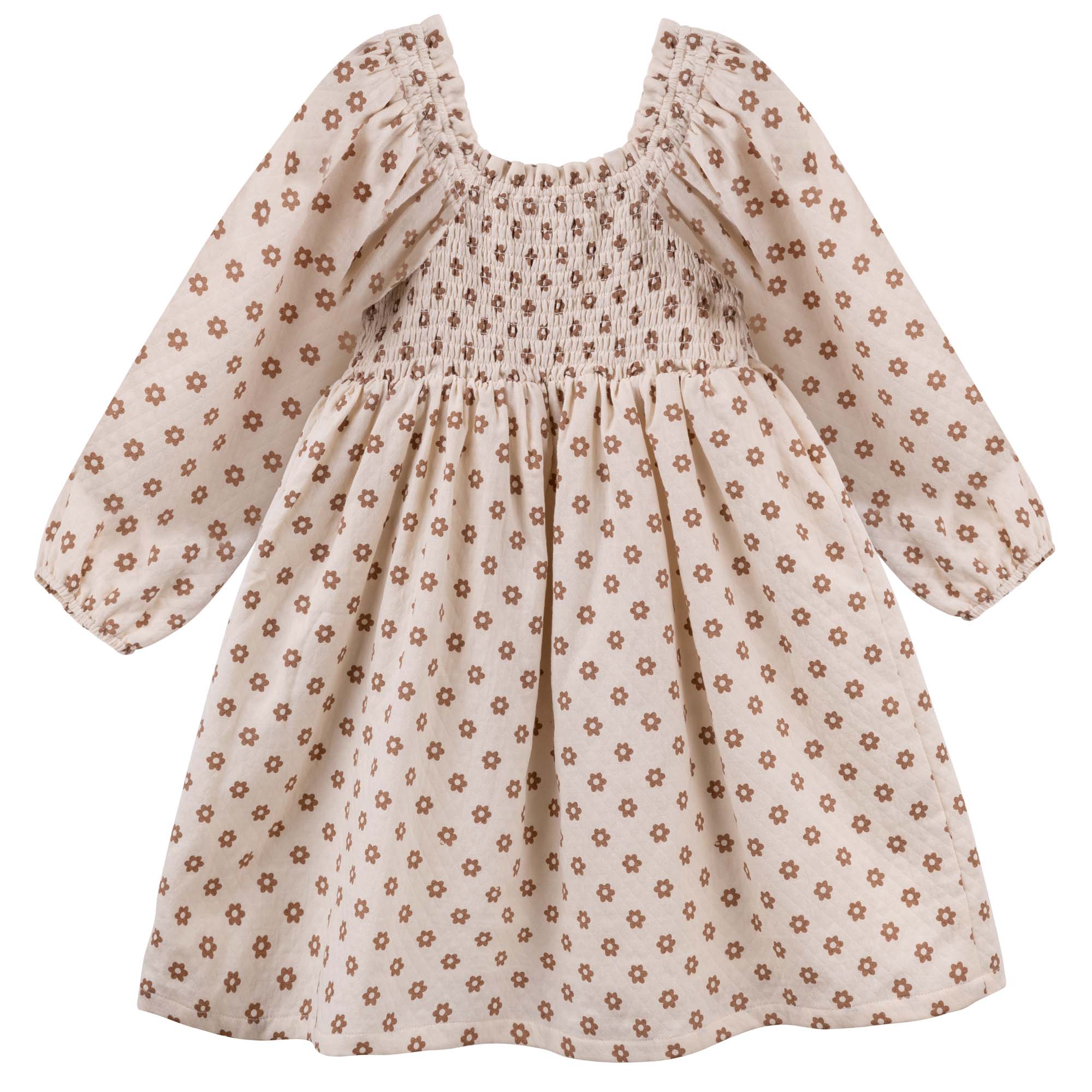 Everly L/S Puff Sleeve Dress - Designer Kidz