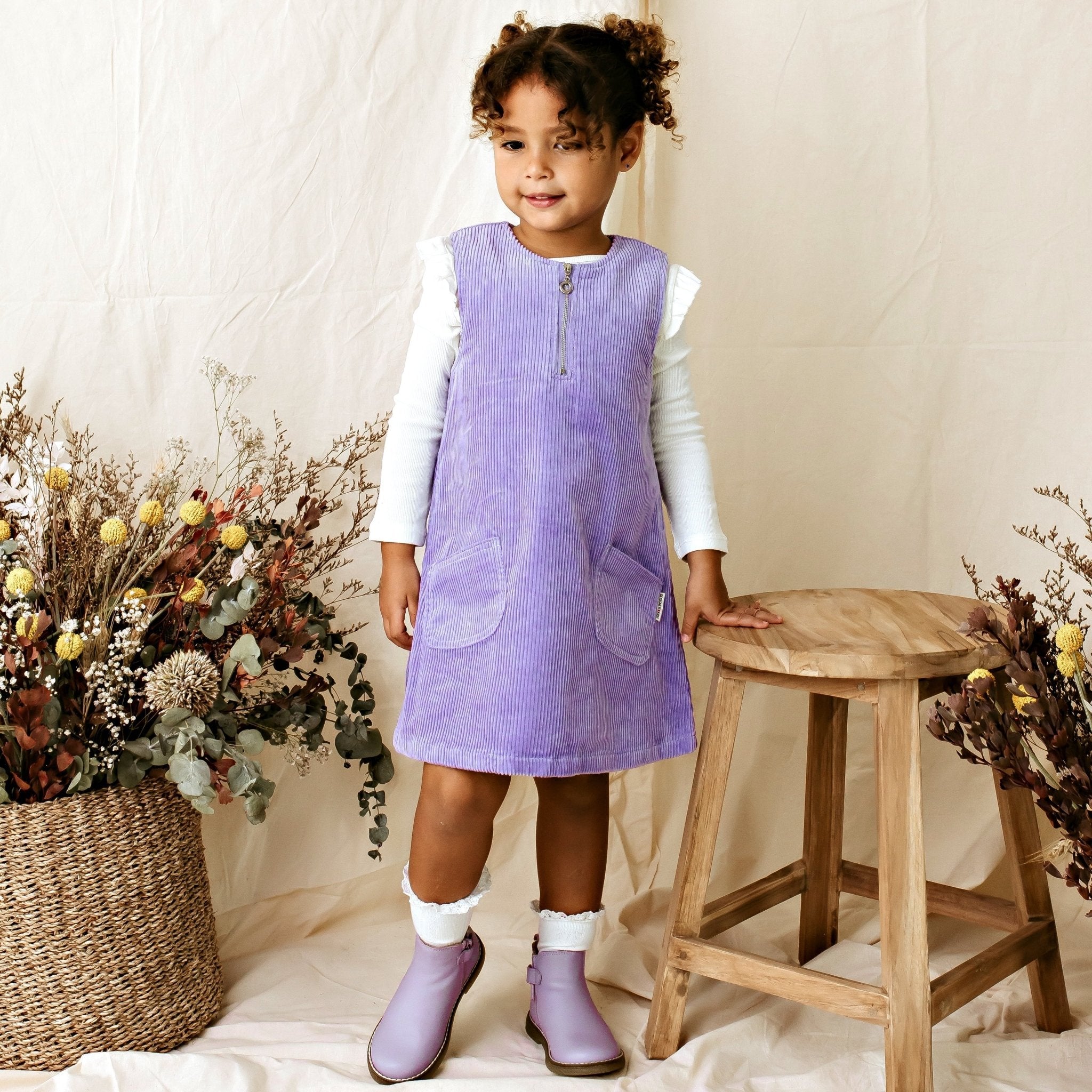 Evie Cord Pinafore Dress - Designer Kidz