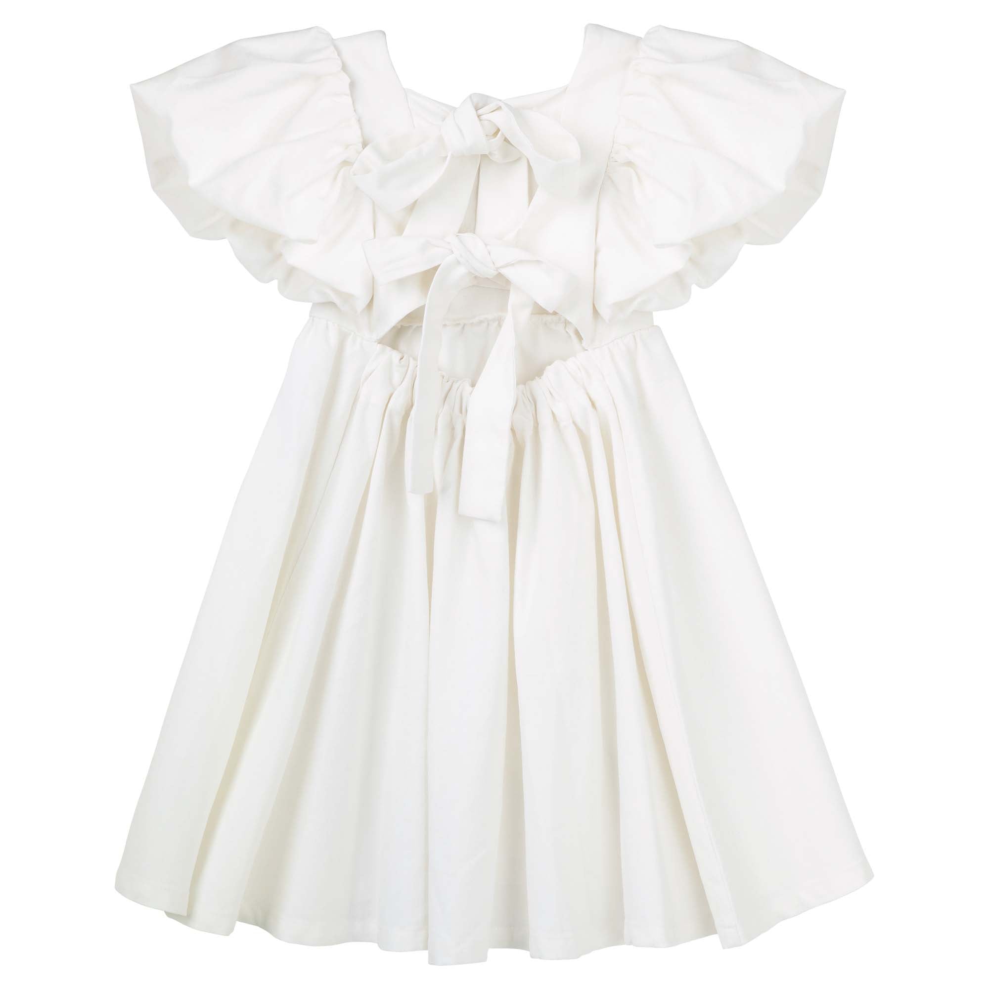 Grace Tie Back Dress - Ecru - Designer Kidz