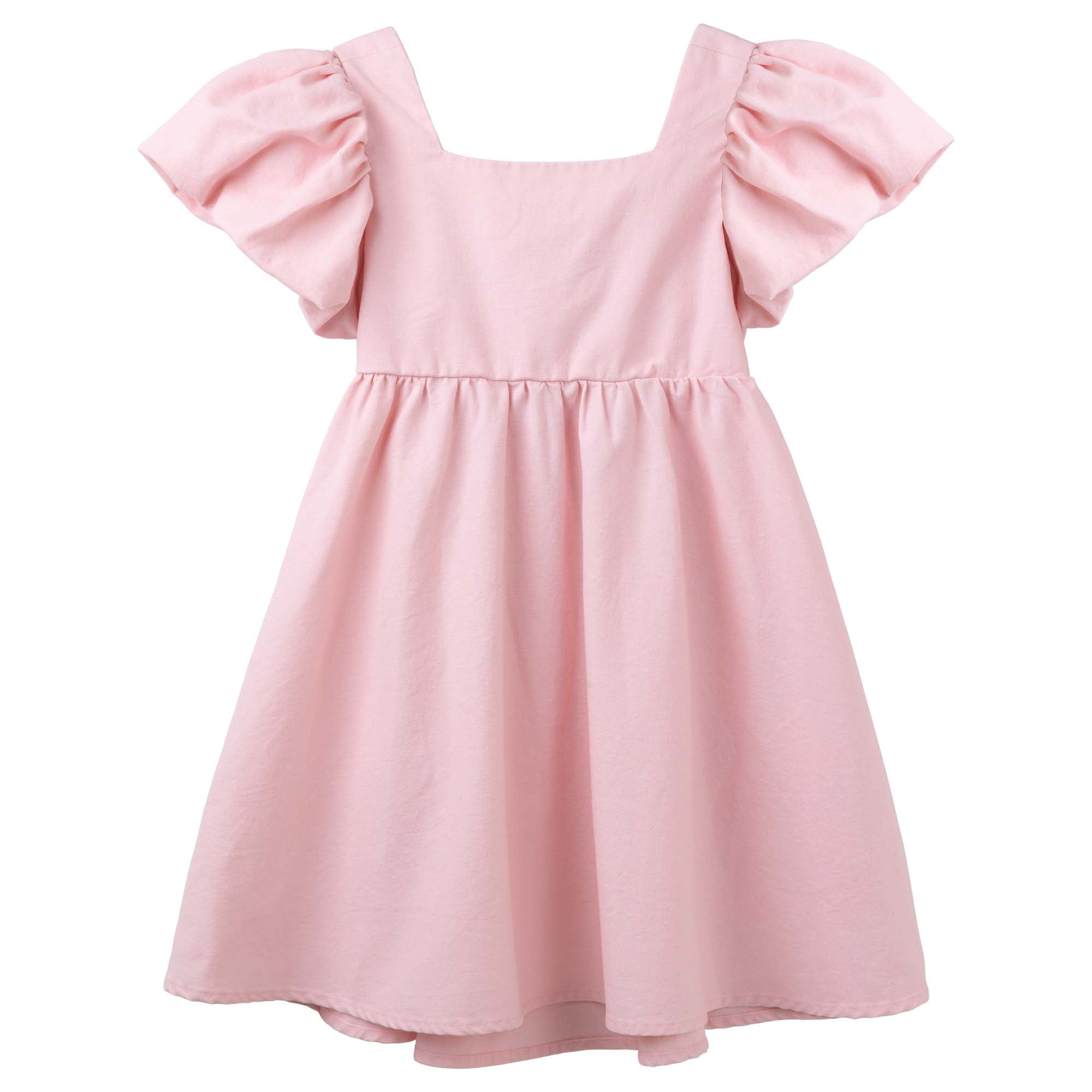 Grace Tie Back Dress - Pink - Designer Kidz