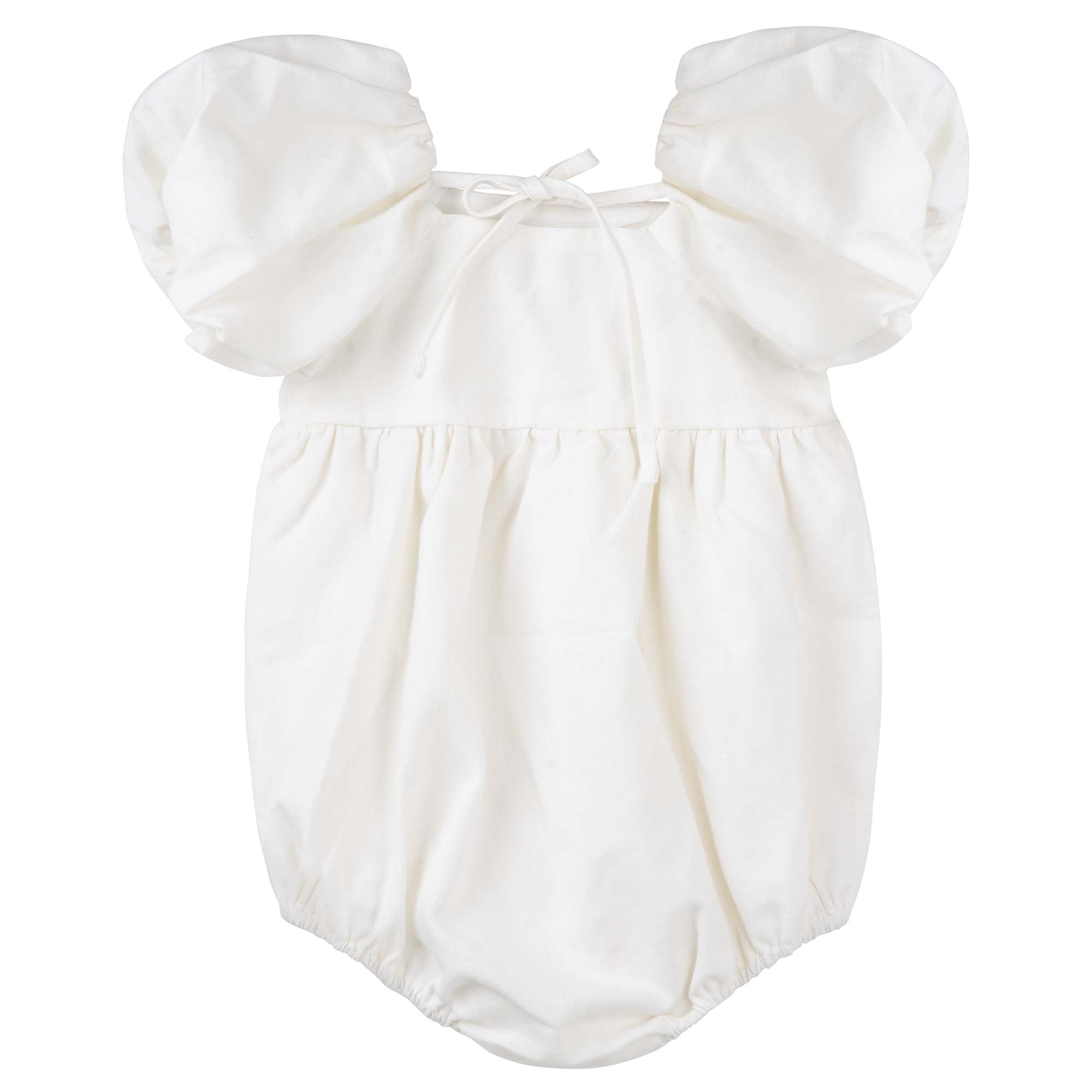 Grace Tie Back Romper - Ecru - Designer Kidz