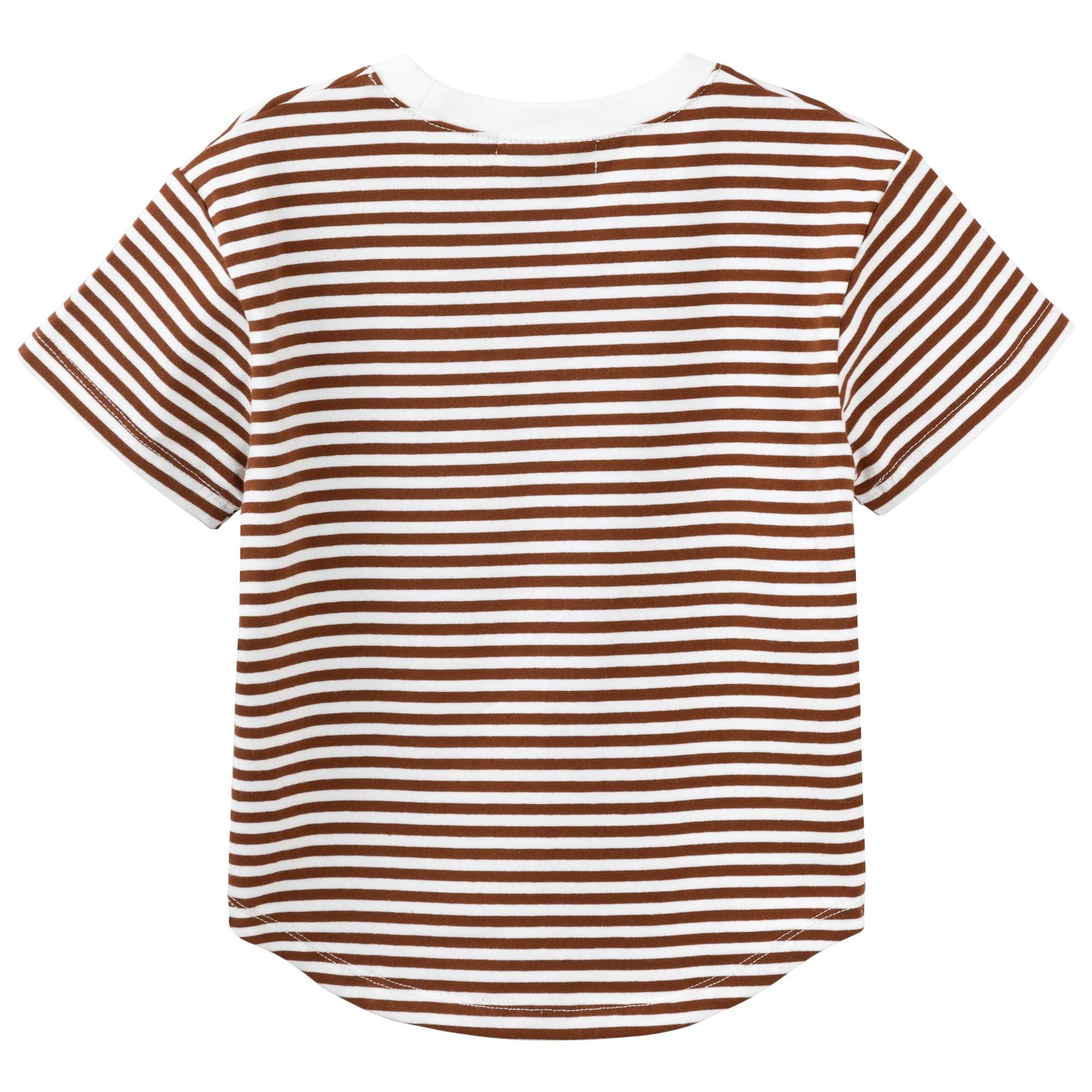 Harvey S/S Stripe T-Shirt - Cocoa - Designer Kidz