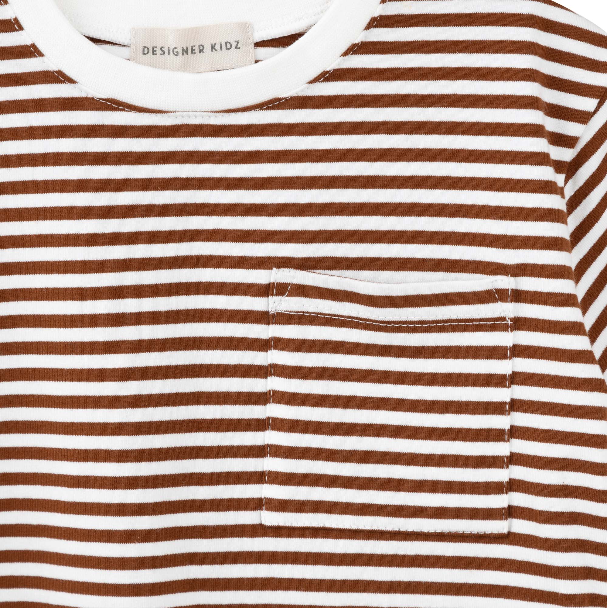 Harvey S/S Stripe T-Shirt - Cocoa - Designer Kidz