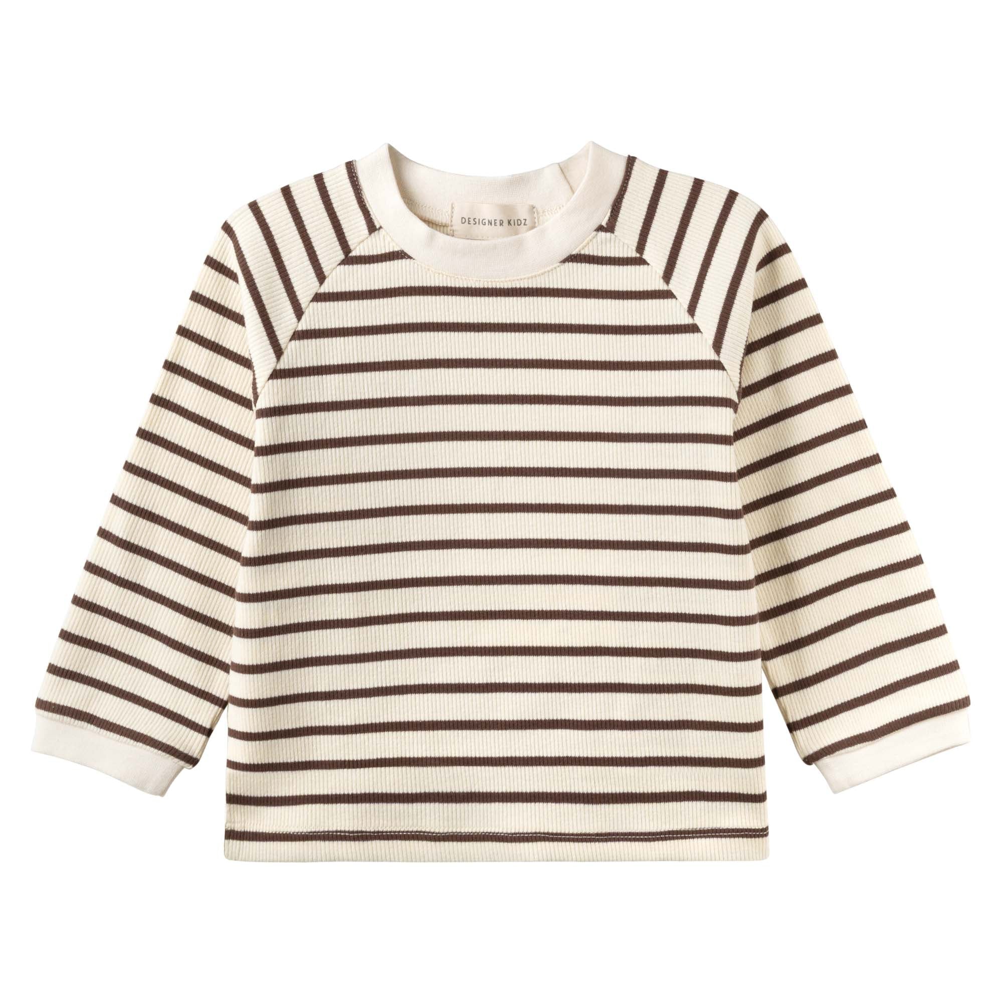 Jack Rib Stripe Top - Chestnut - Designer Kidz