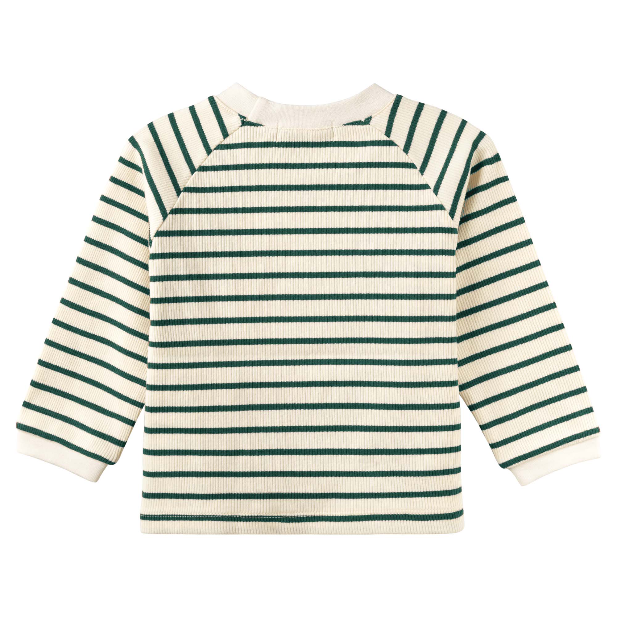 Jack Rib Stripe Top - Forest Green - Designer Kidz