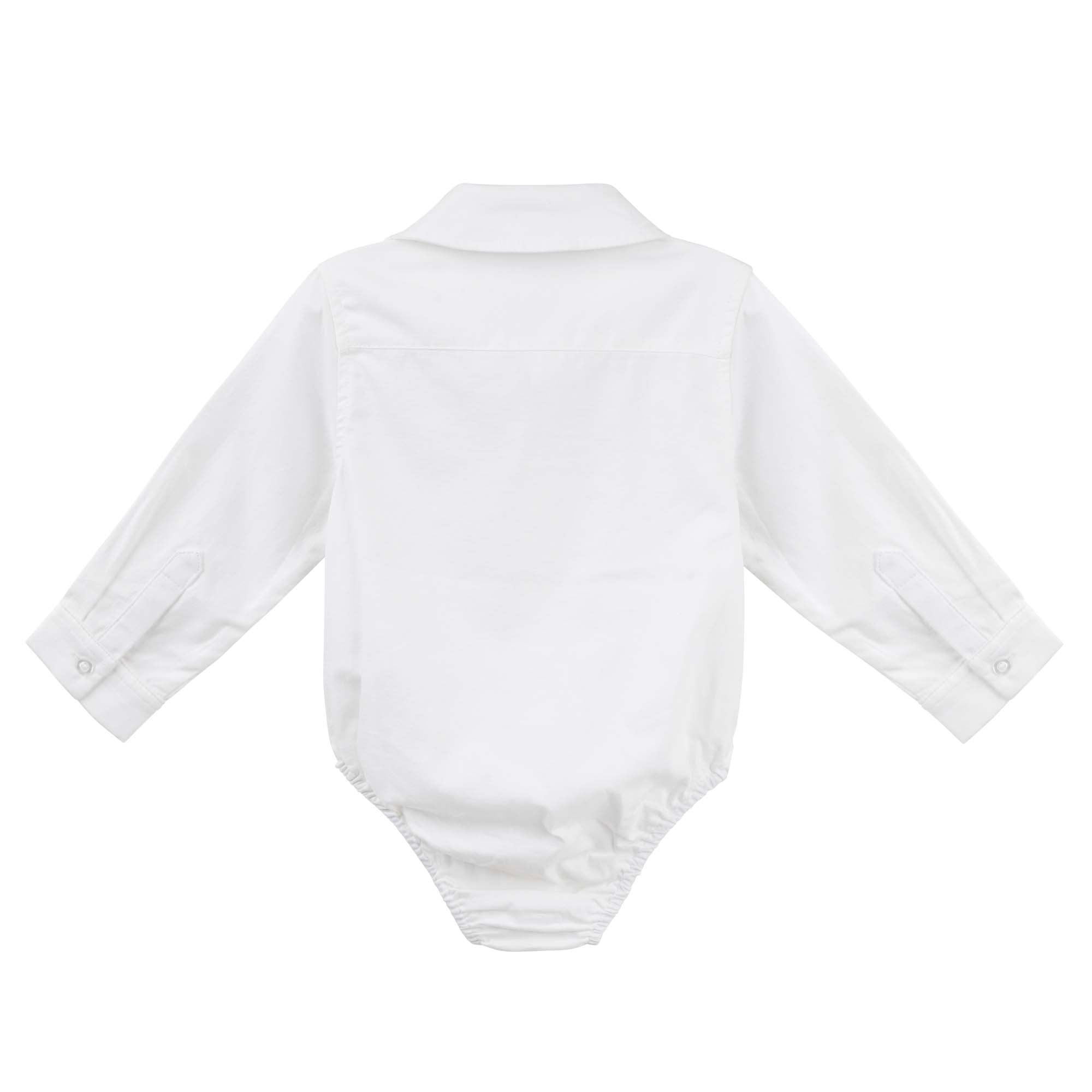 Jackson L/S Formal Romper - White - Designer Kidz
