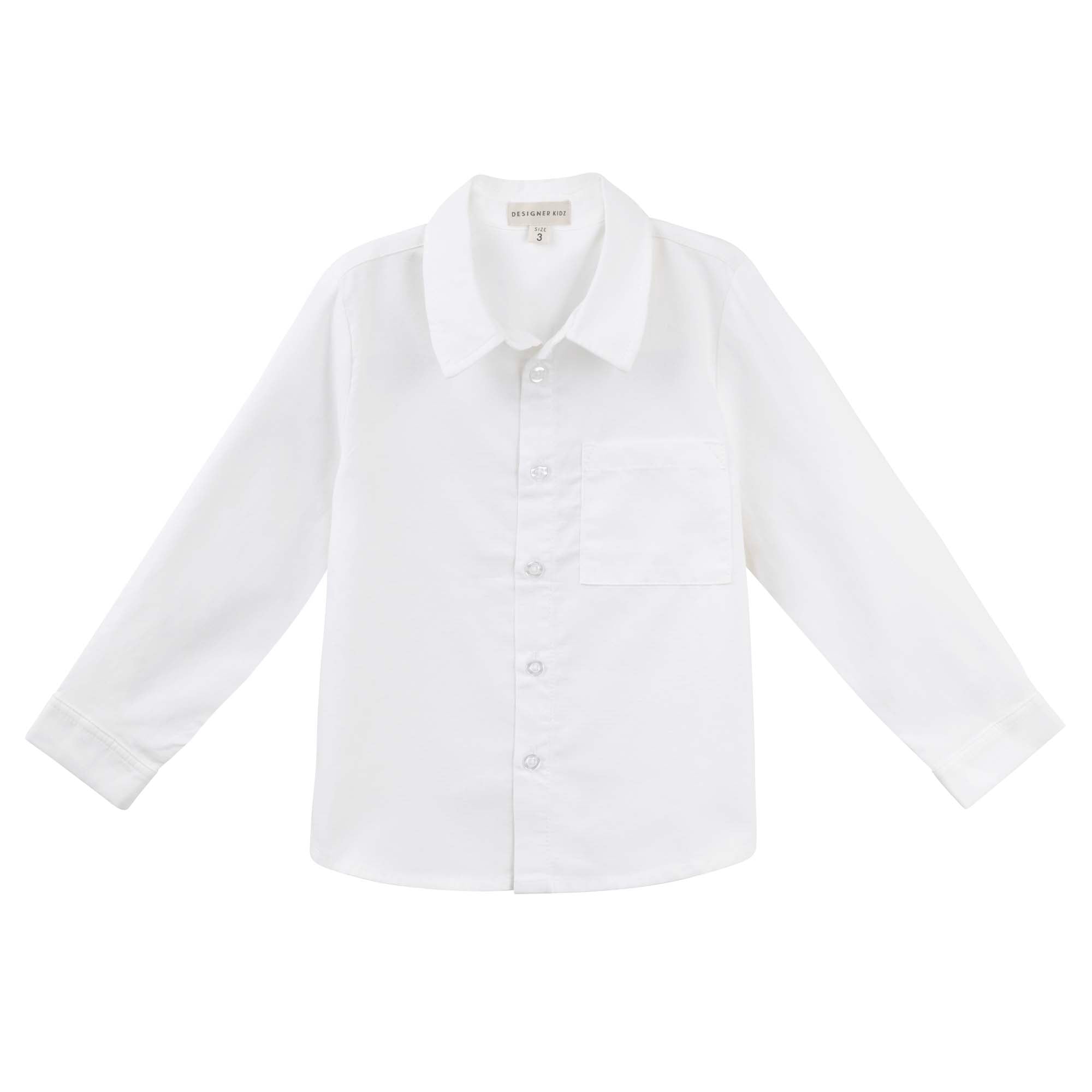 Jackson L/S Formal Shirt - White - Designer Kidz