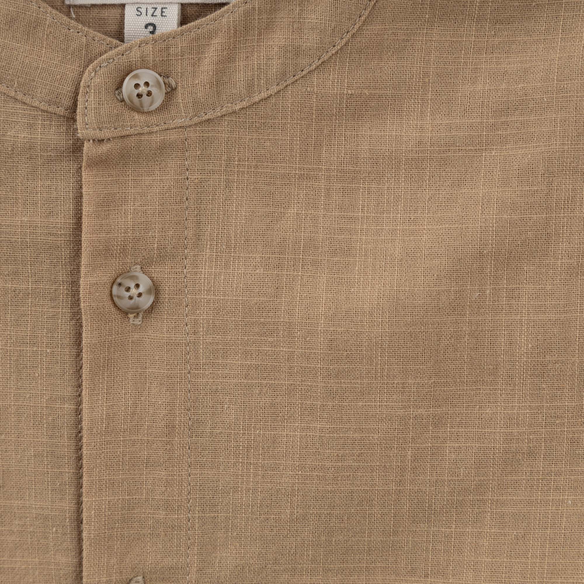 Leo L/S Button Shirt - Caramel - Designer Kidz