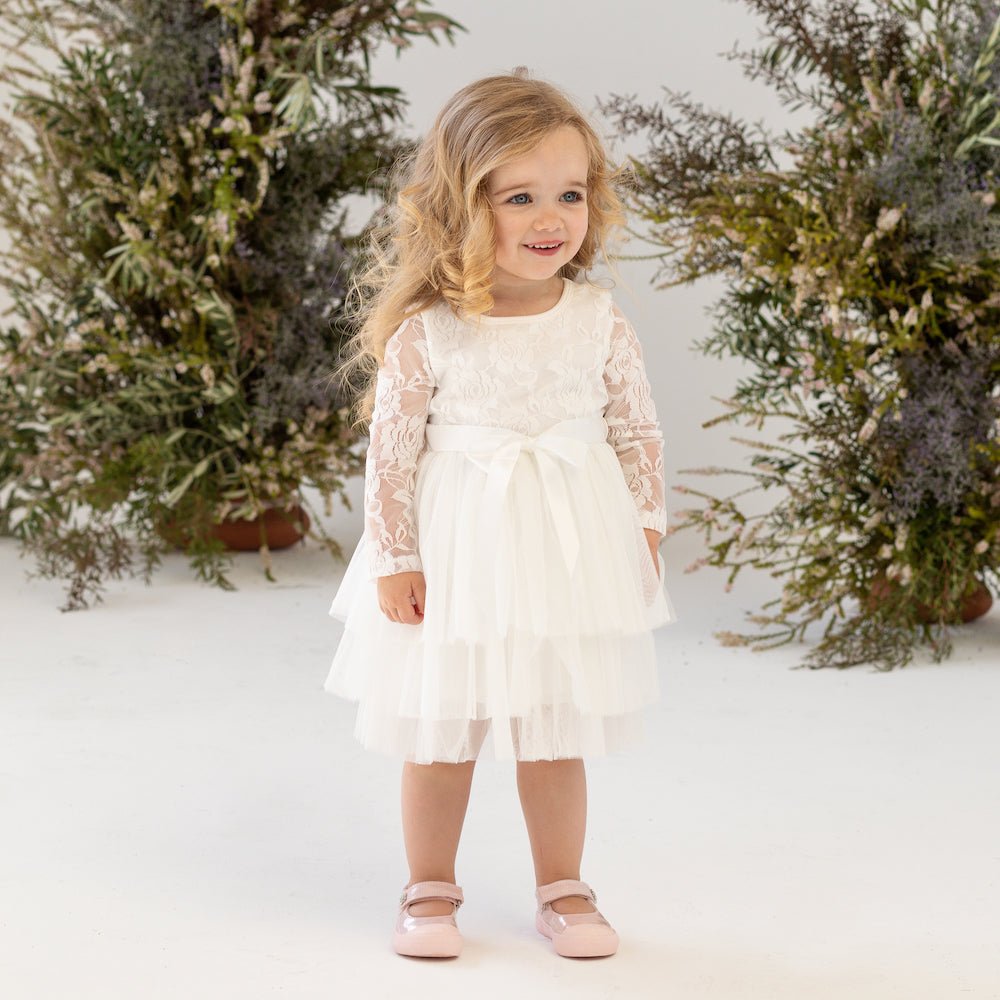 My First Lace Tutu L/S - Ivory - Designer Kidz
