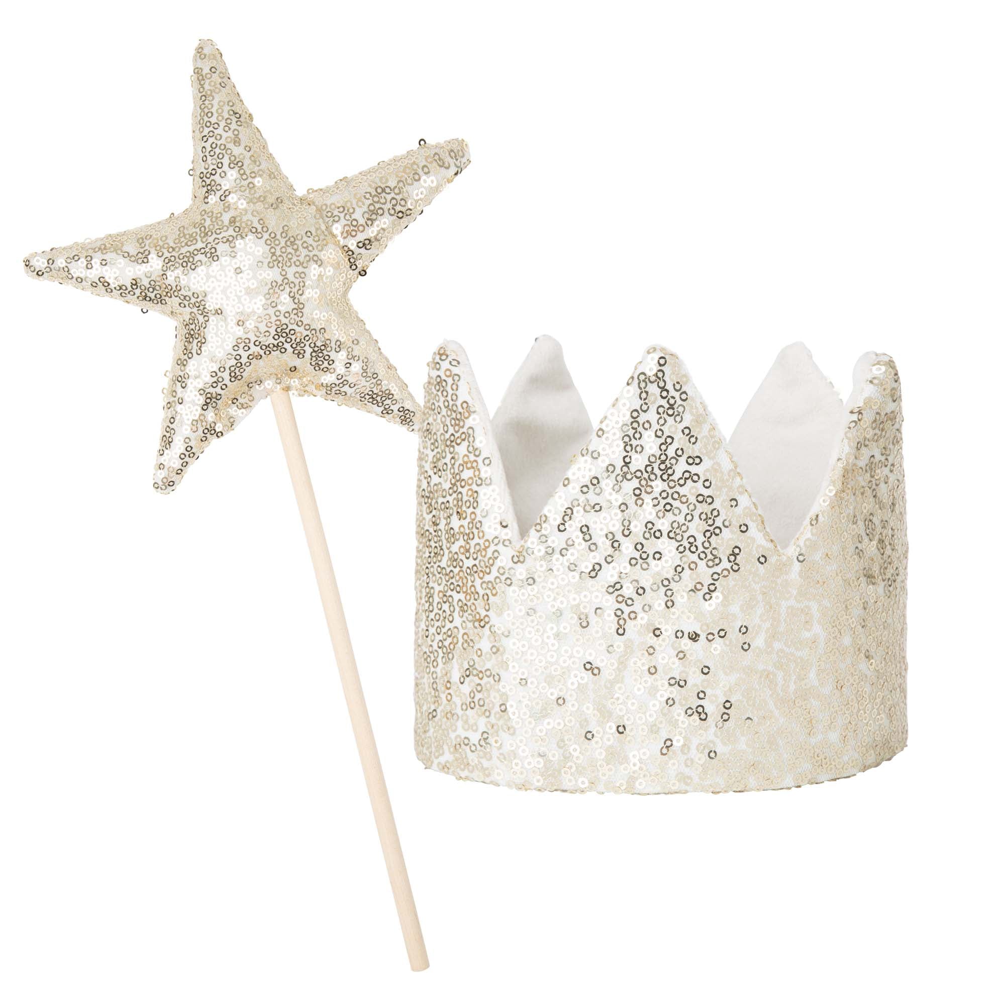 Princess Party Crown & Wand Set - Gold - Designer Kidz