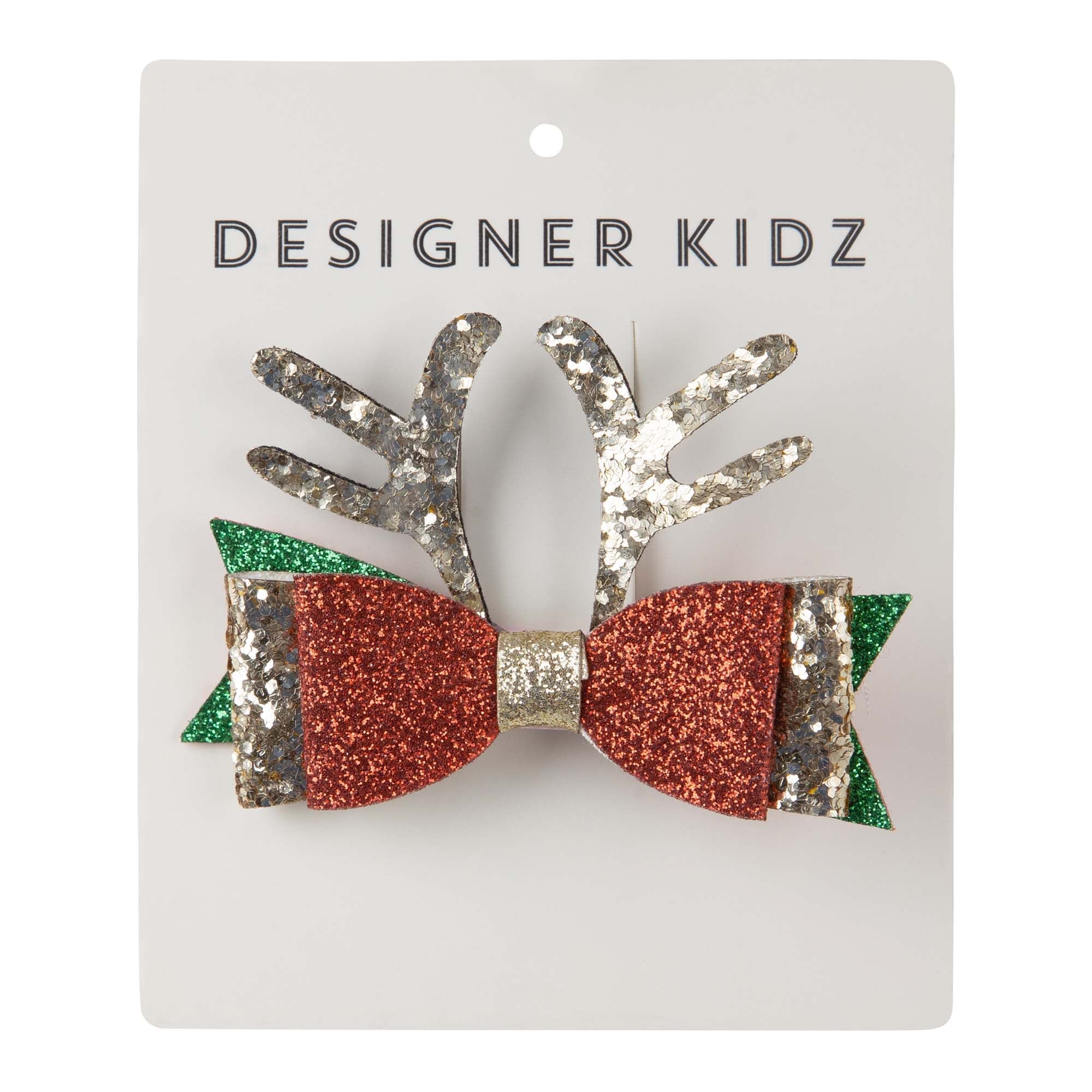 Reindeer Bow Hair Clip - Designer Kidz