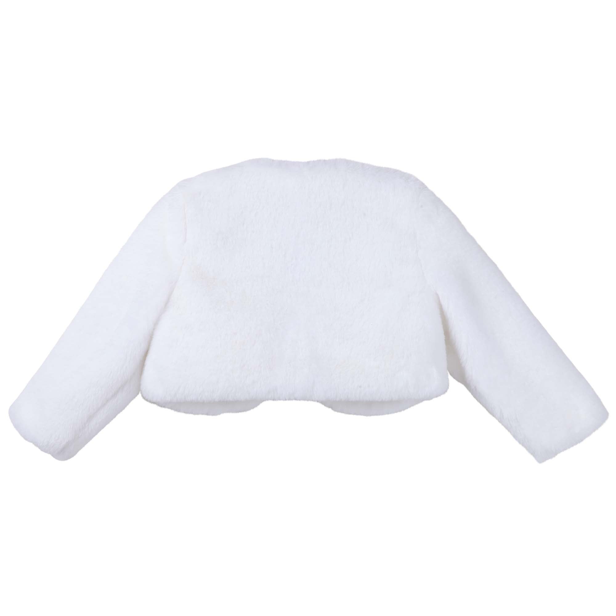 Sassy Baby Faux Fur Jacket - Ivory - Designer Kidz