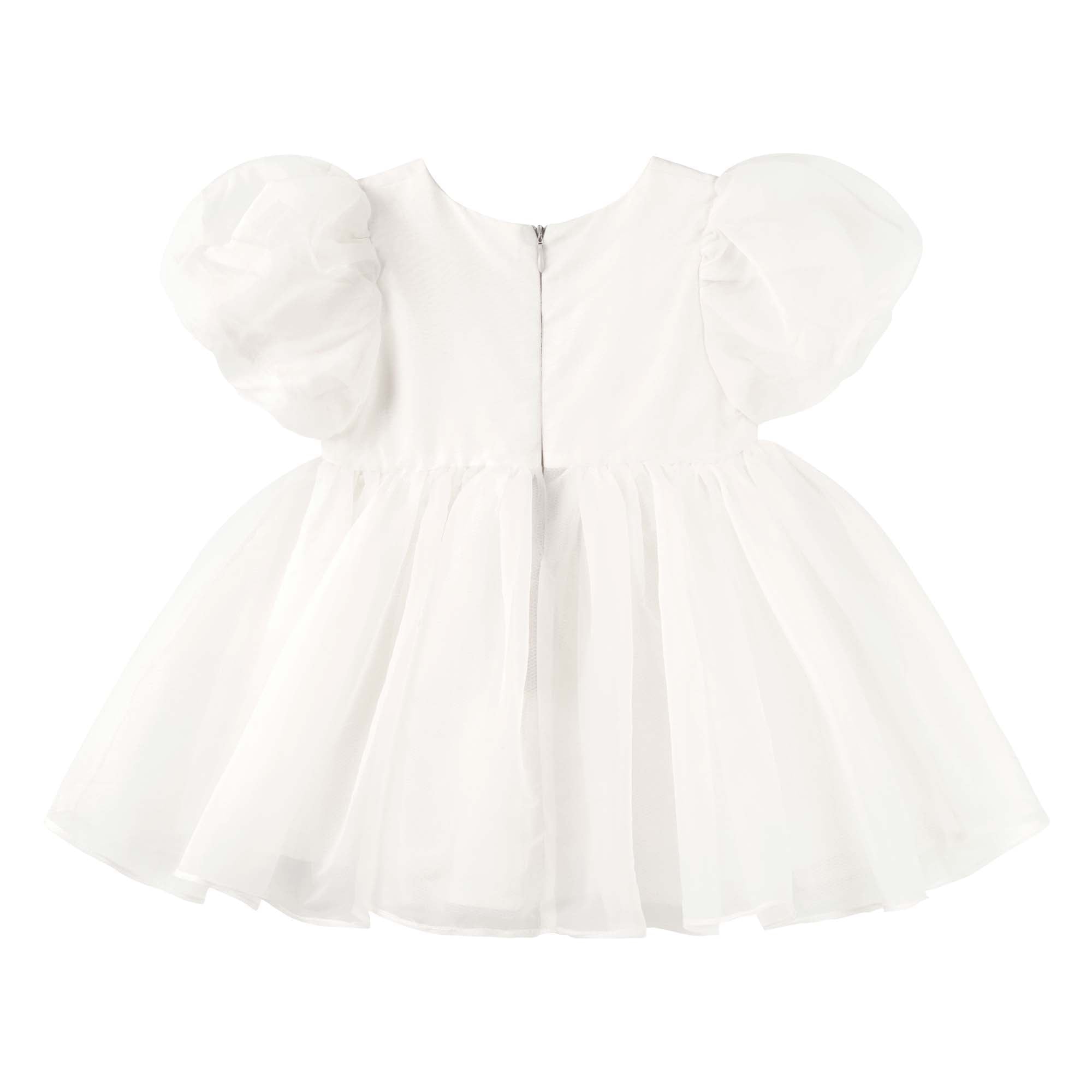 Sophia Puff Sleeve Baby Dress - Ivory - Designer Kidz