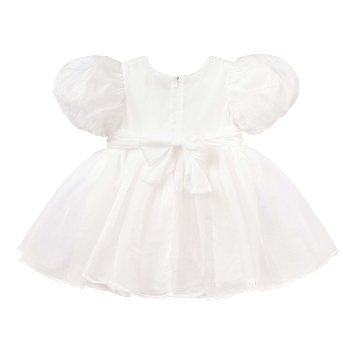 Sophia Puff Sleeve Baby Dress - Ivory - Designer Kidz