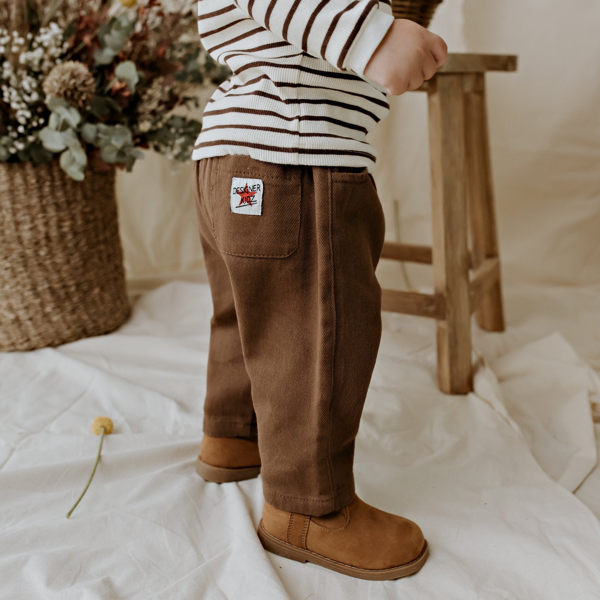 Theo Twill Pants - Chocolate - Designer Kidz