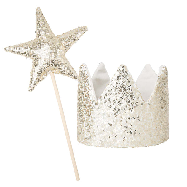 Princess Party Crown & Wand Set - Gold