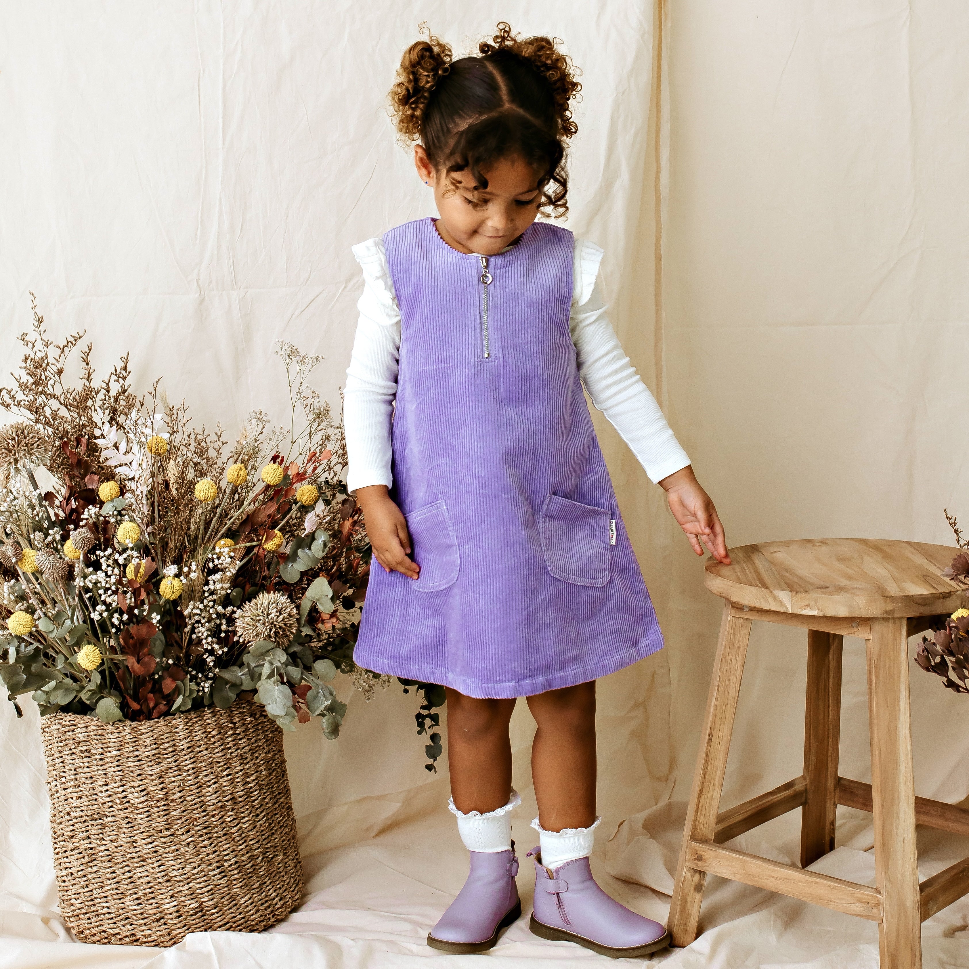 Evie Cord Pinafore Dress