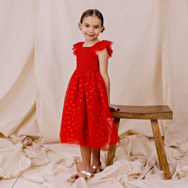 From The Heart Tulle Dress - Red