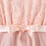 Princess Lace L/S Tutu Dress - Tea Rose