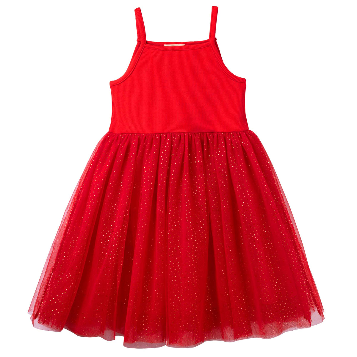 Ruby Rib Sparkle Tutu Dress - Red