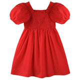 Lily Puff Sleeve Dress - Red