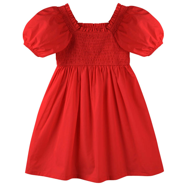 Lily Puff Sleeve Dress - Red