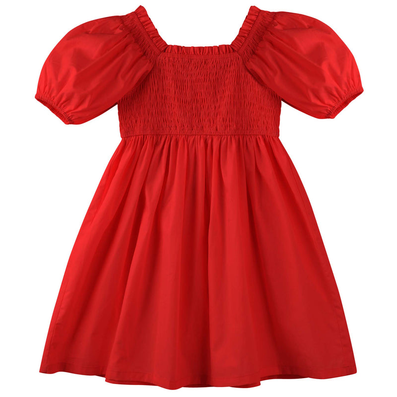 Lily Puff Sleeve Dress - Red