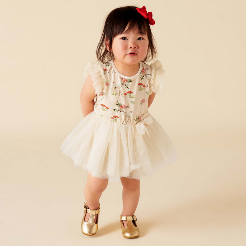 Reindeer Baby Tutu Romper - Antique Cream