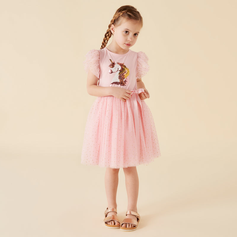 Unicorn Sequin S/S Tutu Dress