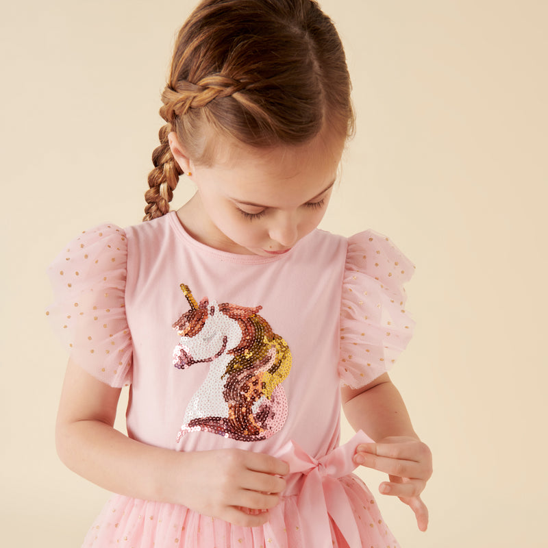Unicorn Sequin S/S Tutu Dress