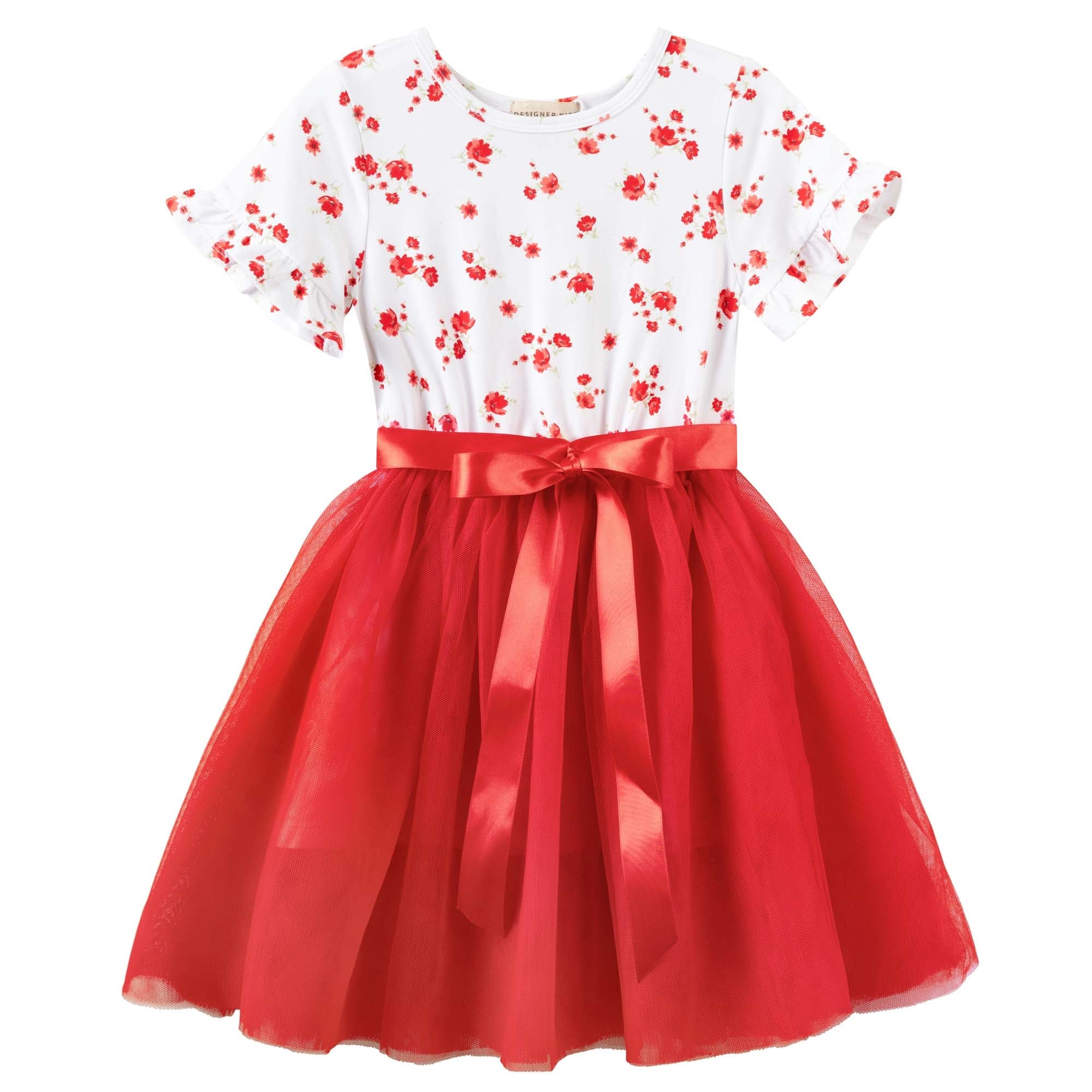 Alyssa Floral S/S Tutu Dress - Designer Kidz