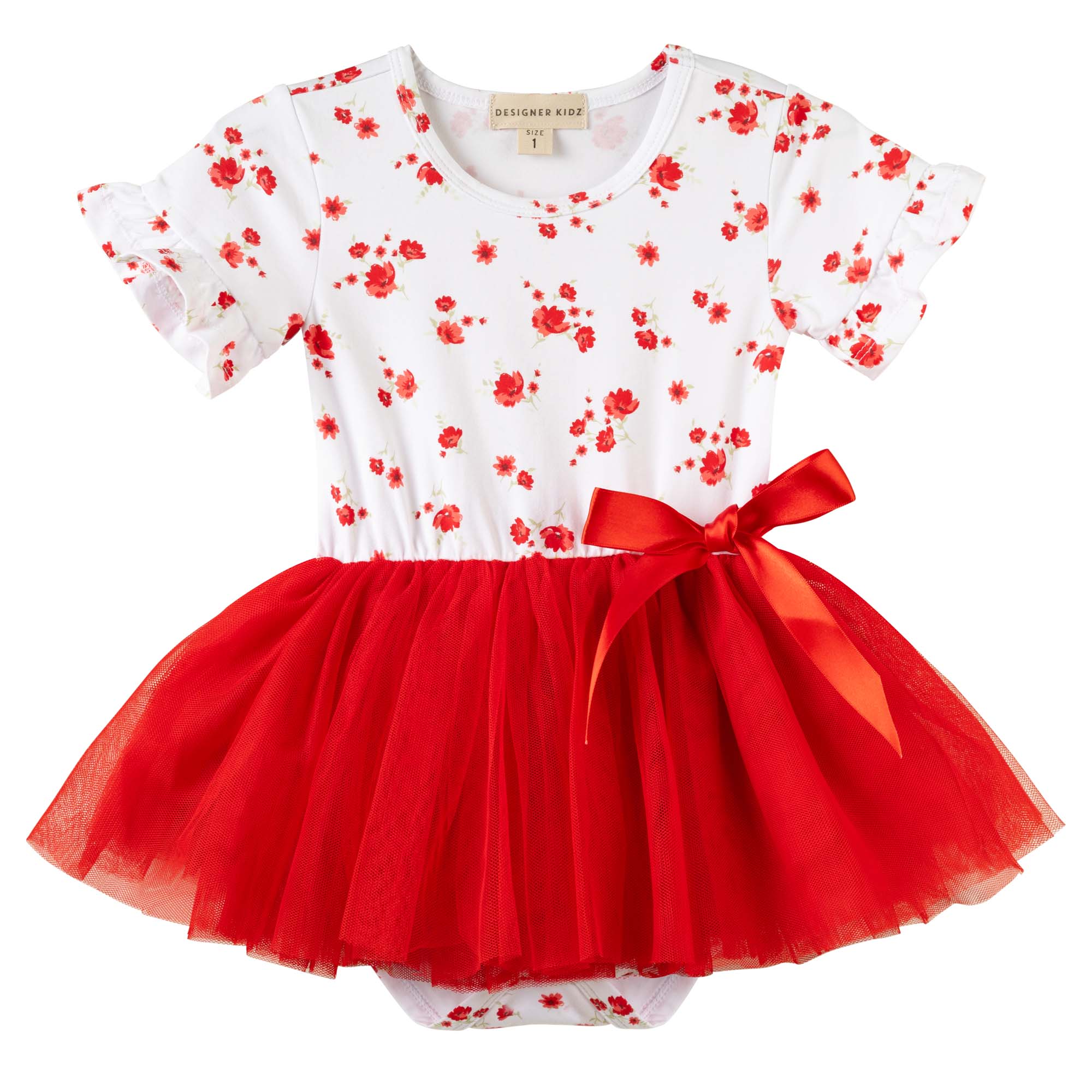 Alyssa Floral S/S Tutu Romper - Designer Kidz