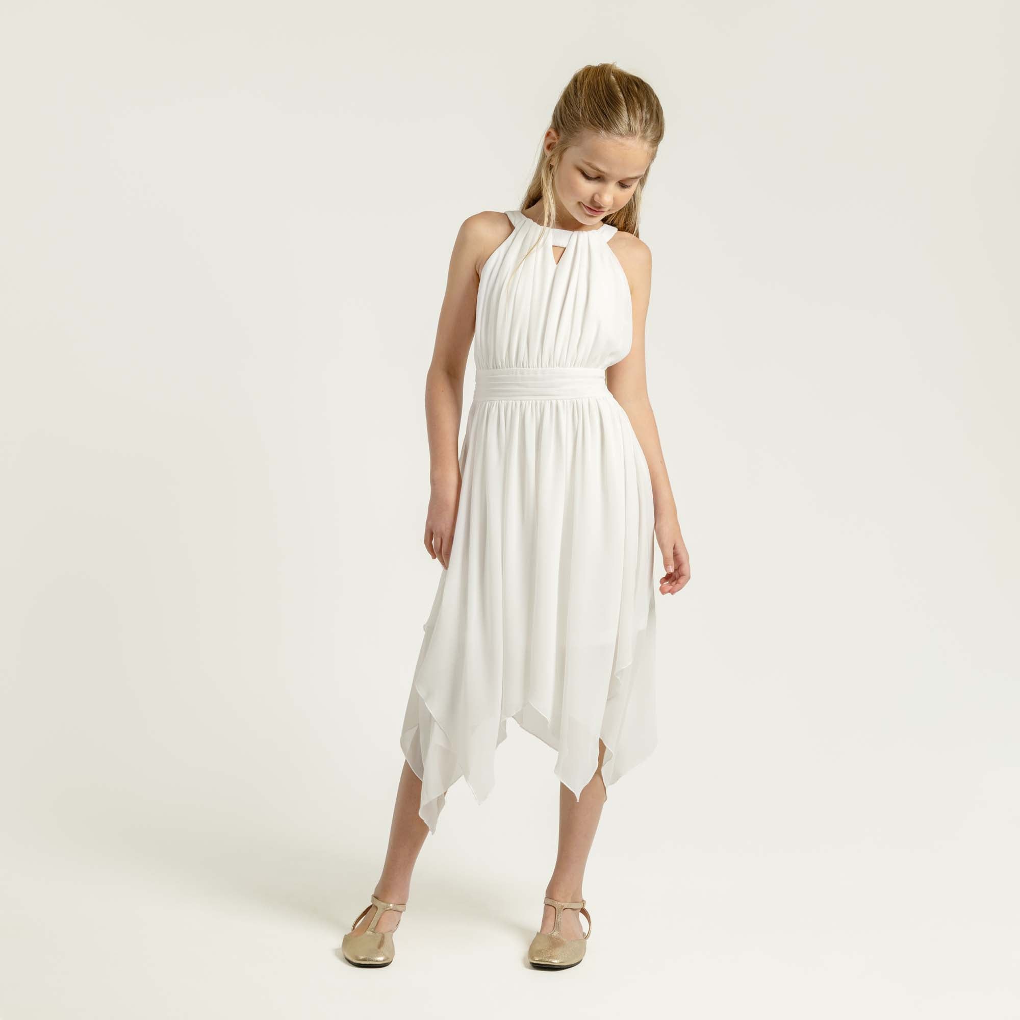 Angelene Panelled Dress - Ivory - Designer Kidz