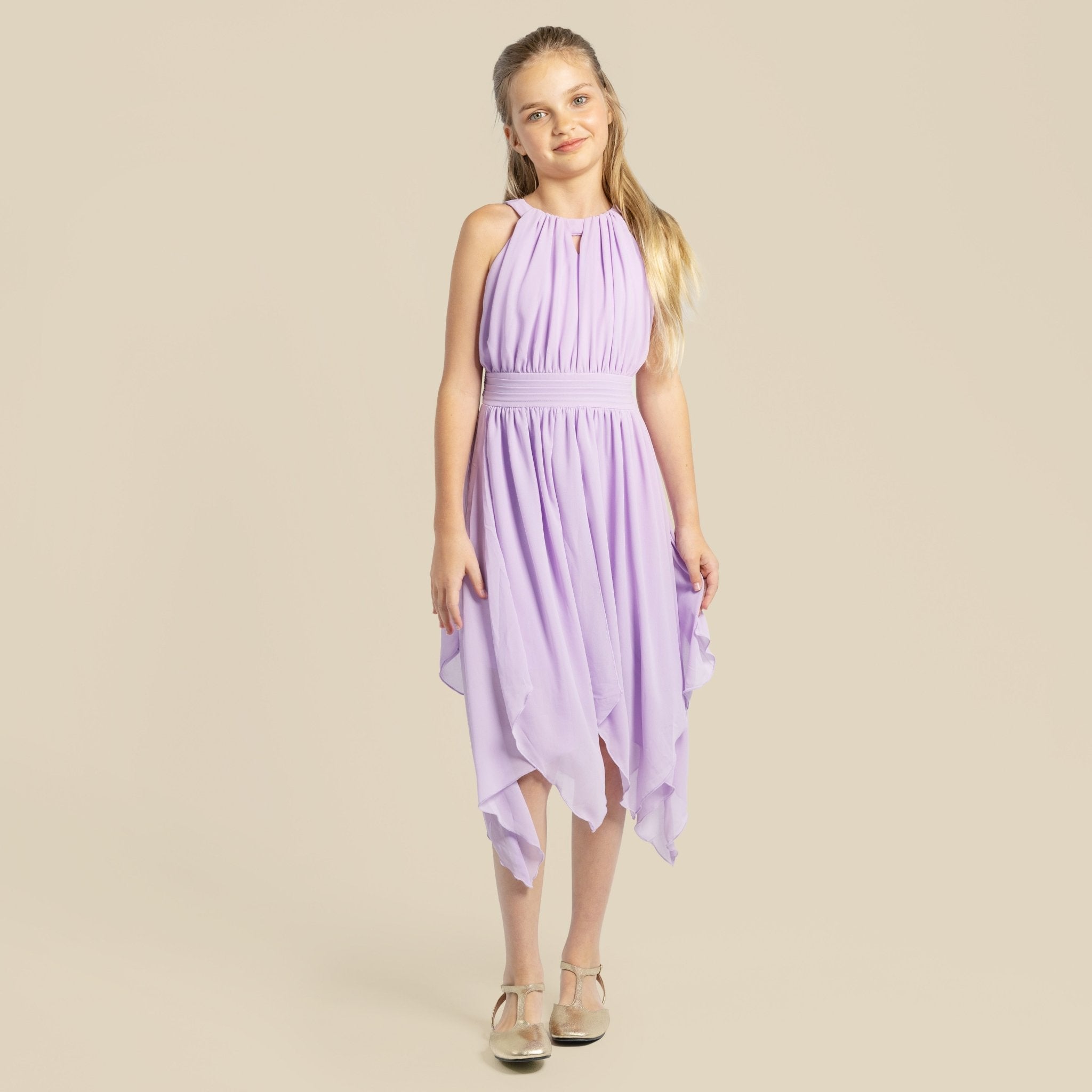 Angelene Panelled Dress - Lilac - Designer Kidz