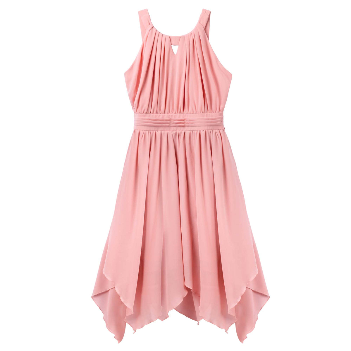 Angelene Panelled Dress - Peach - Designer Kidz