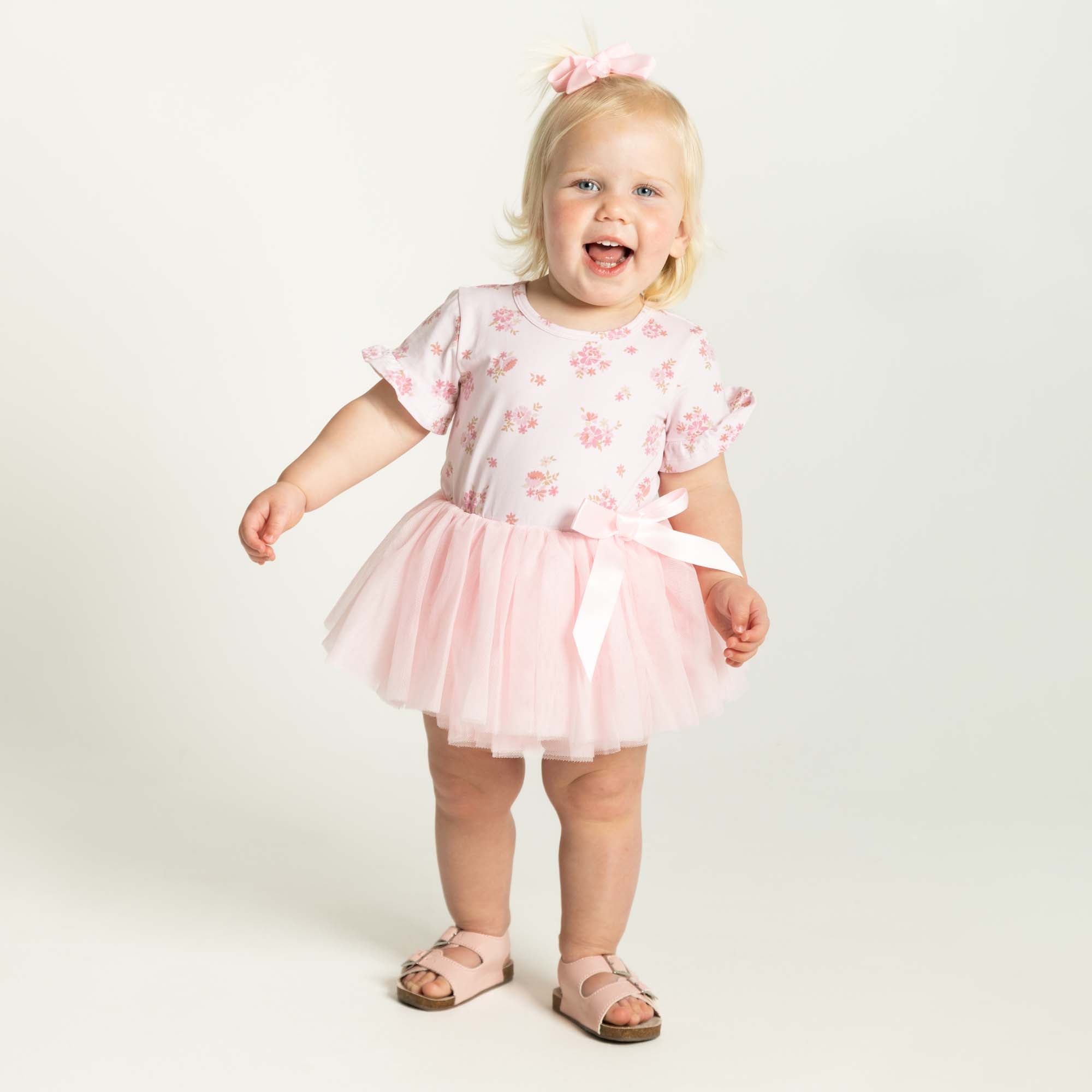 Bella Floral S/S Tutu Romper - Designer Kidz