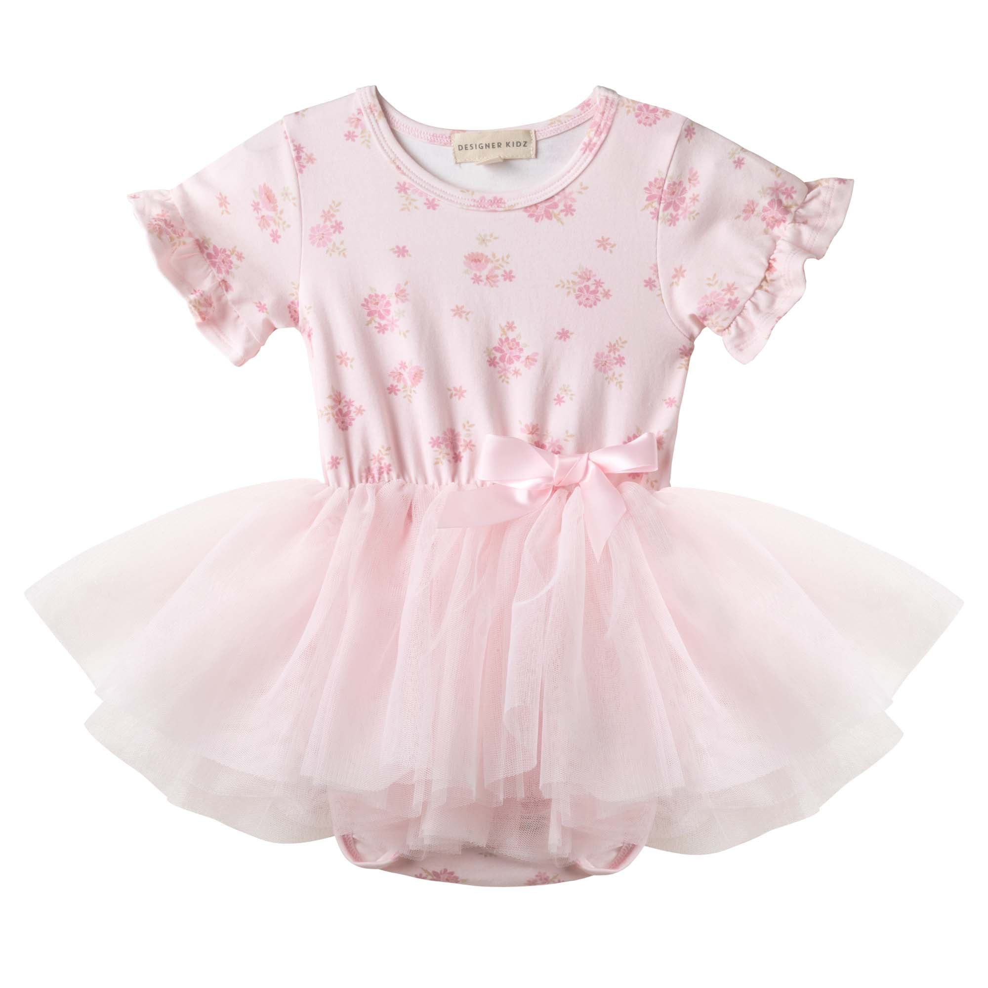 Bella Floral S/S Tutu Romper - Designer Kidz