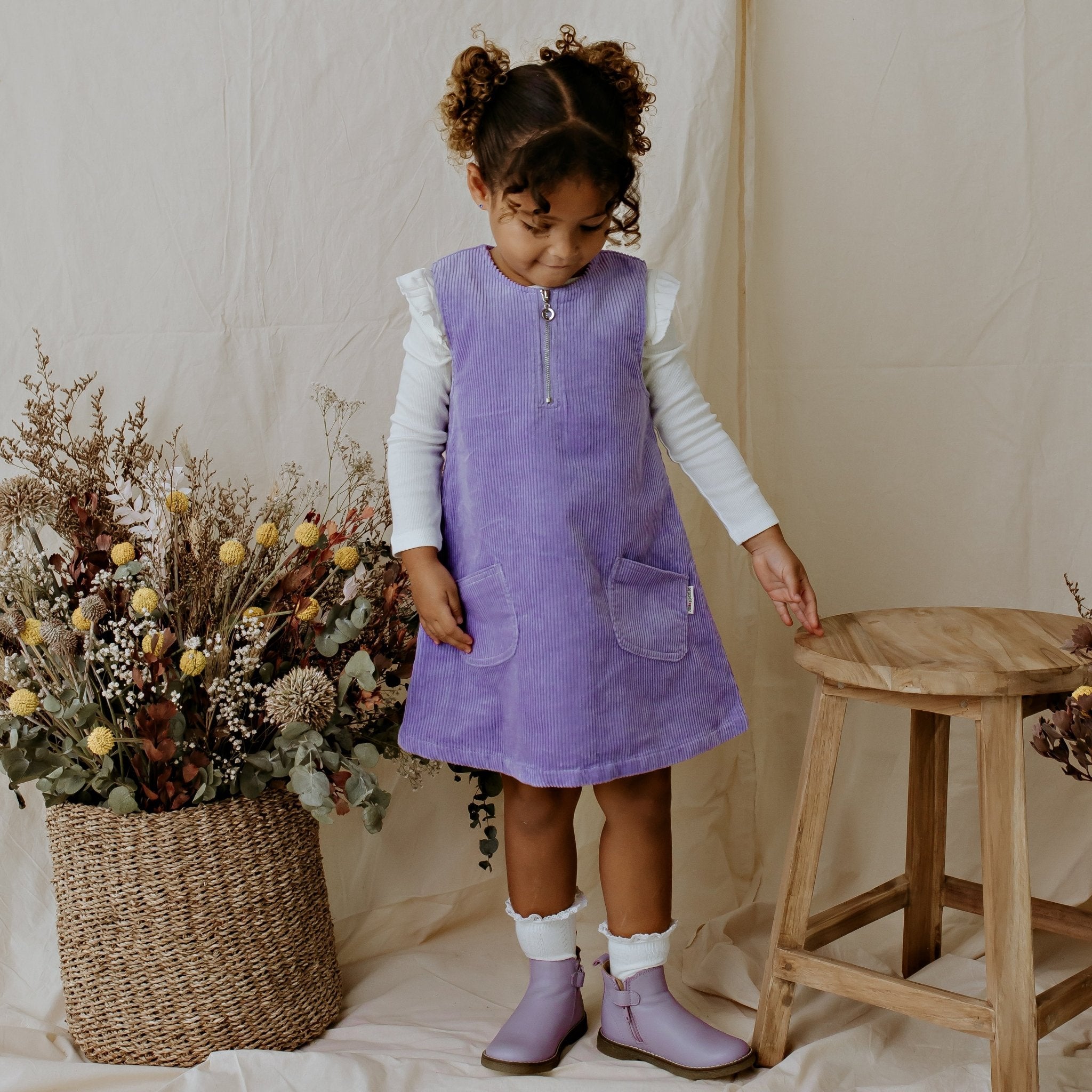 Evie Cord Pinafore Dress - Designer Kidz