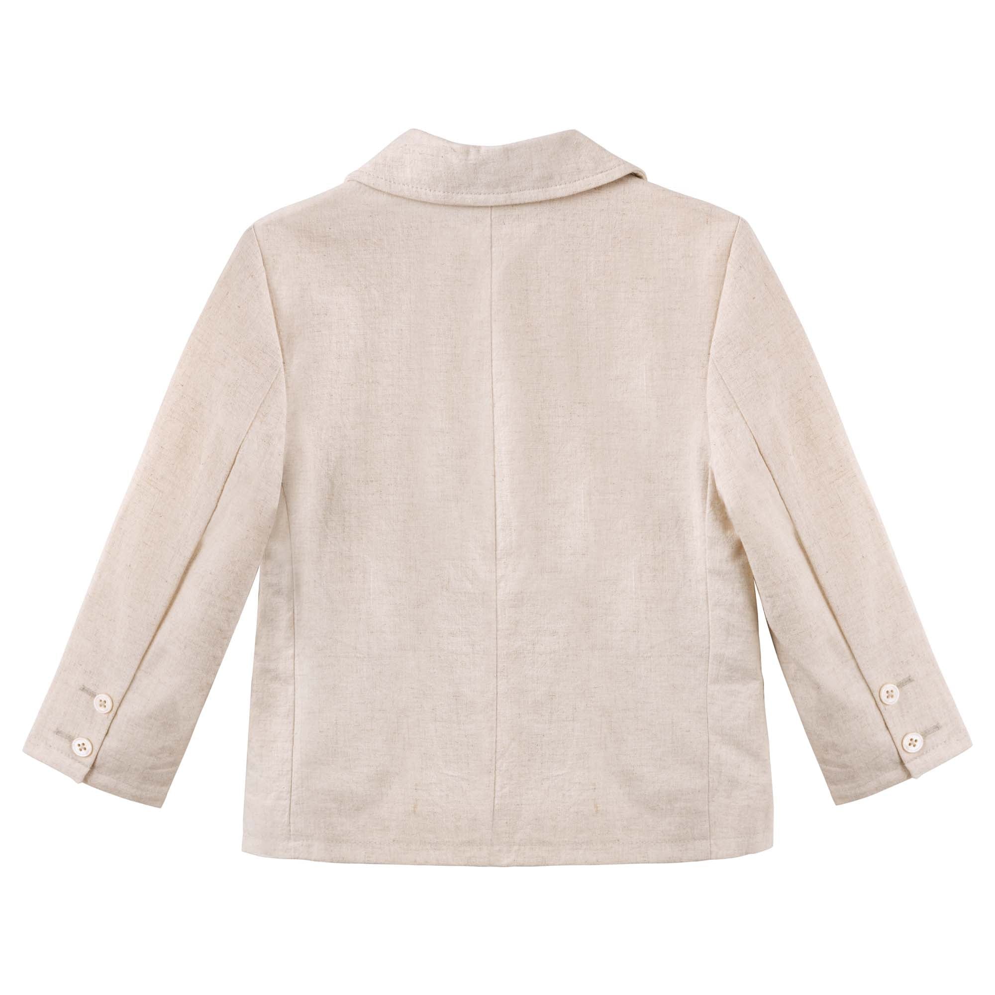 Finley Linen Jacket - Sand - Designer Kidz